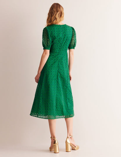 Organza Occasion Dress-Green Tambourine-3