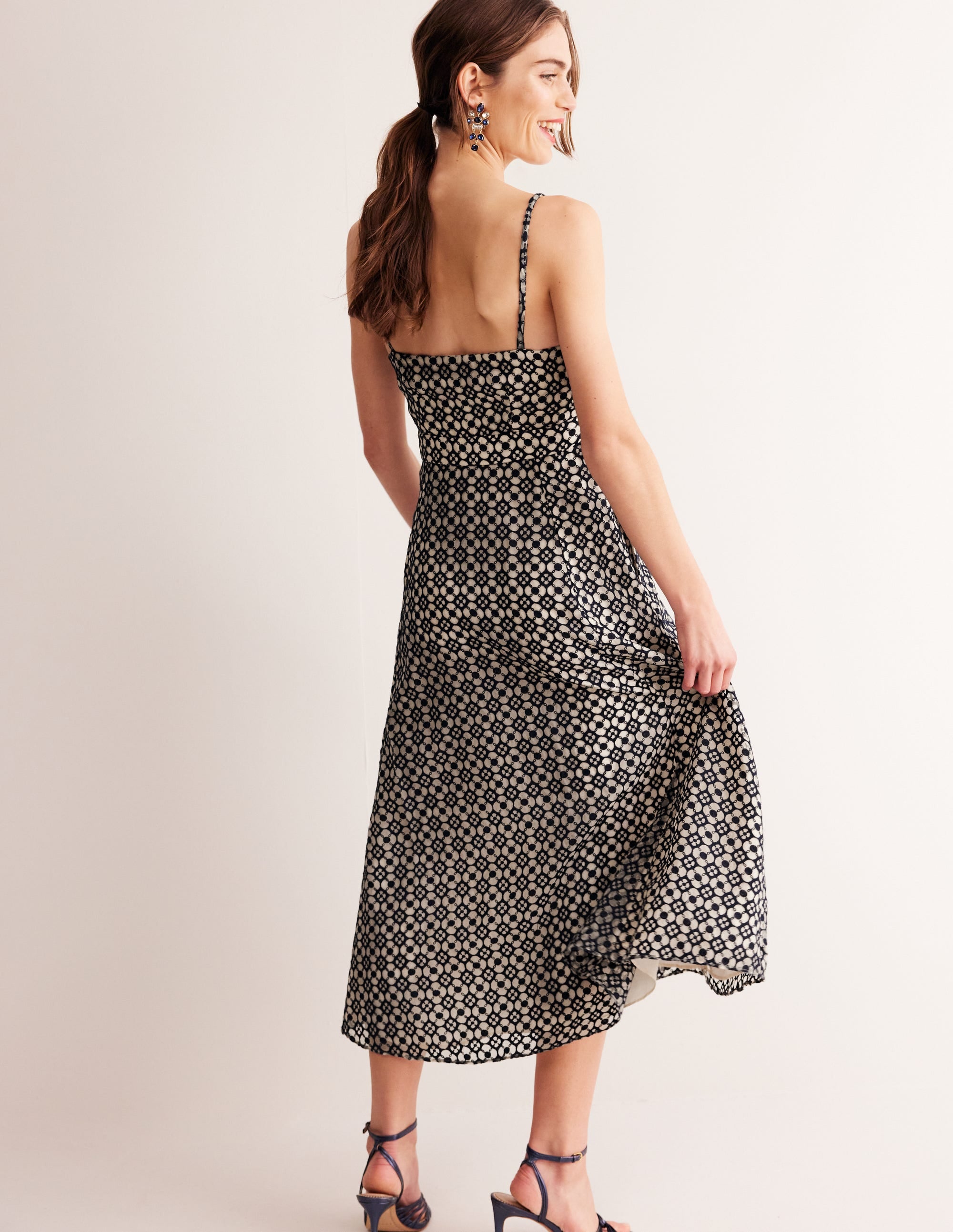 Organza Strappy Occasion Dress-Navy - Image 3