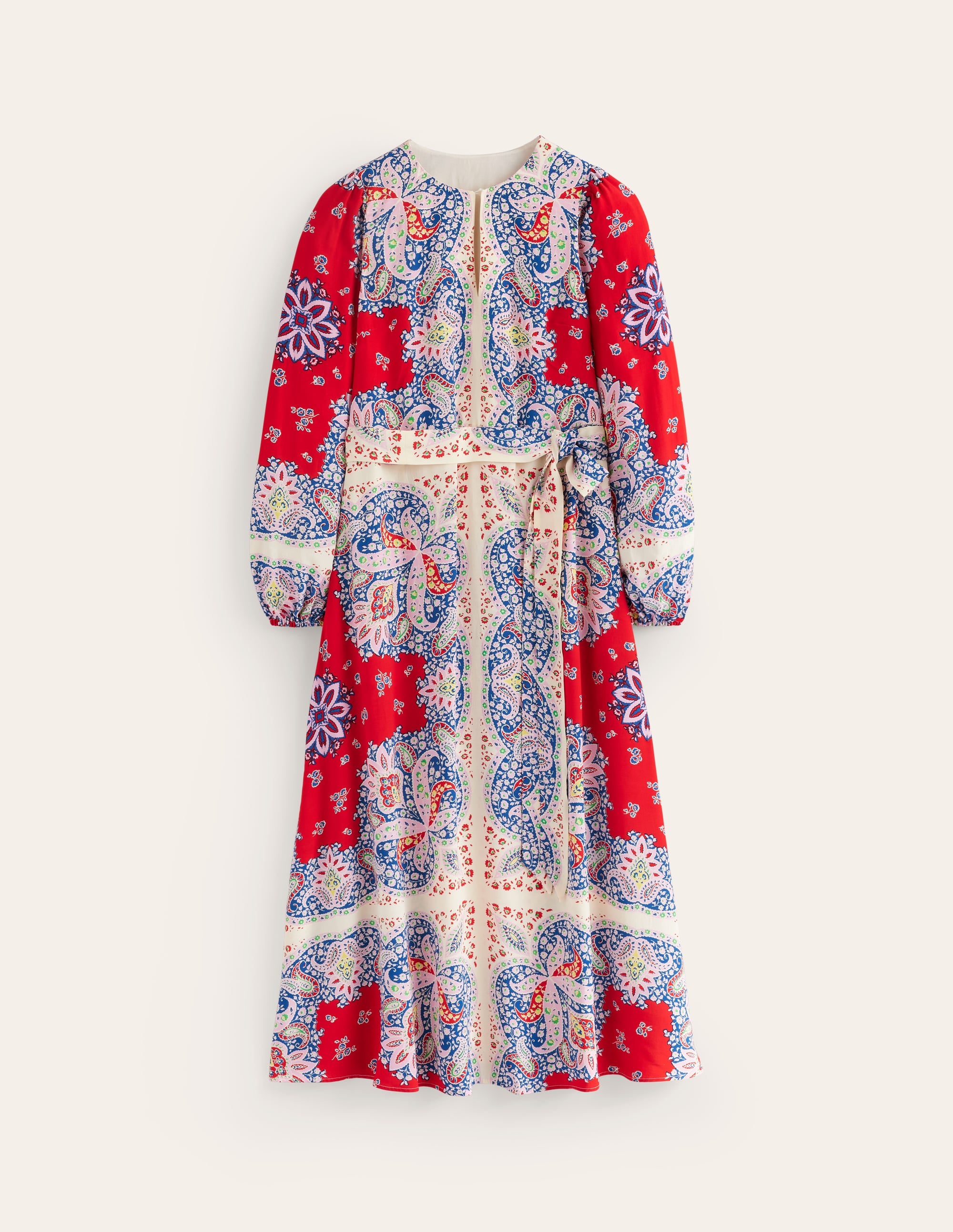 Occasion Blouson Maxi Dress-Rubicondo, Ornate Paisley - Image 7