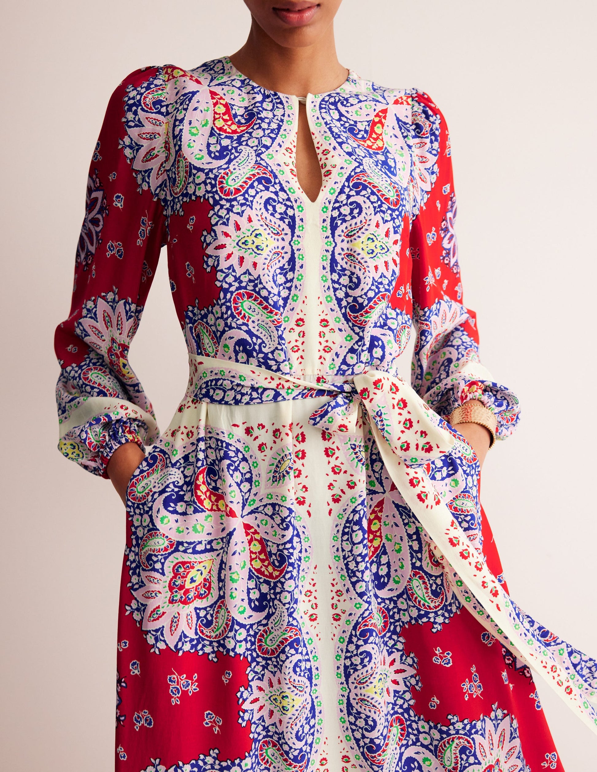 Occasion Blouson Maxi Dress-Rubicondo, Ornate Paisley-3