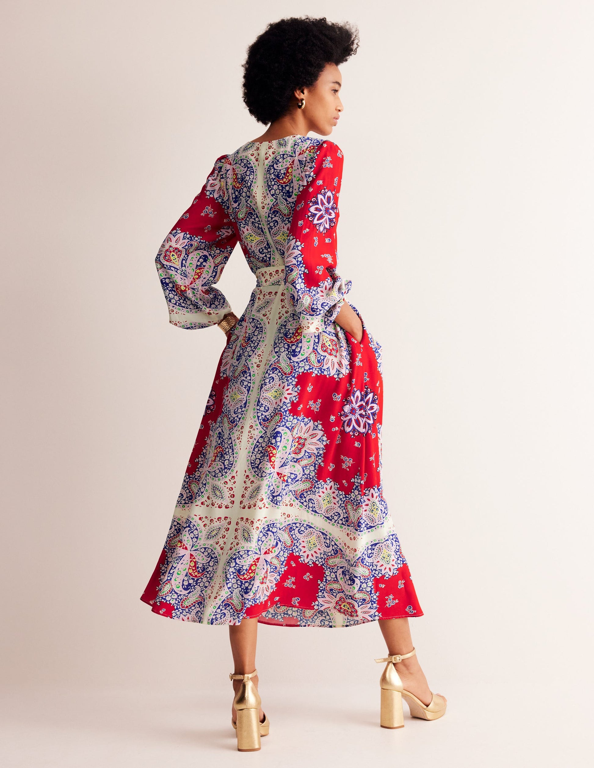 Occasion Blouson Maxi Dress-Rubicondo, Ornate Paisley-4