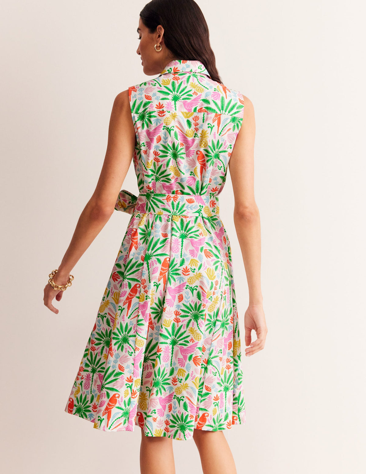 Amy Sleeveless Shirt Dress-Multi, Tropical Paradise - Image 3