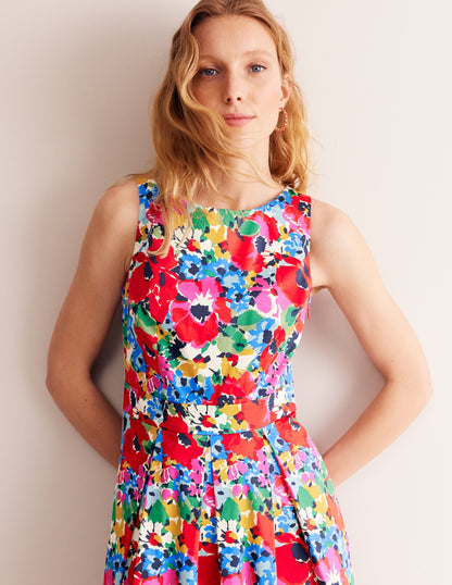 Sleeveless Pleat Midi Dress-Multi, Wild Poppy Large-4