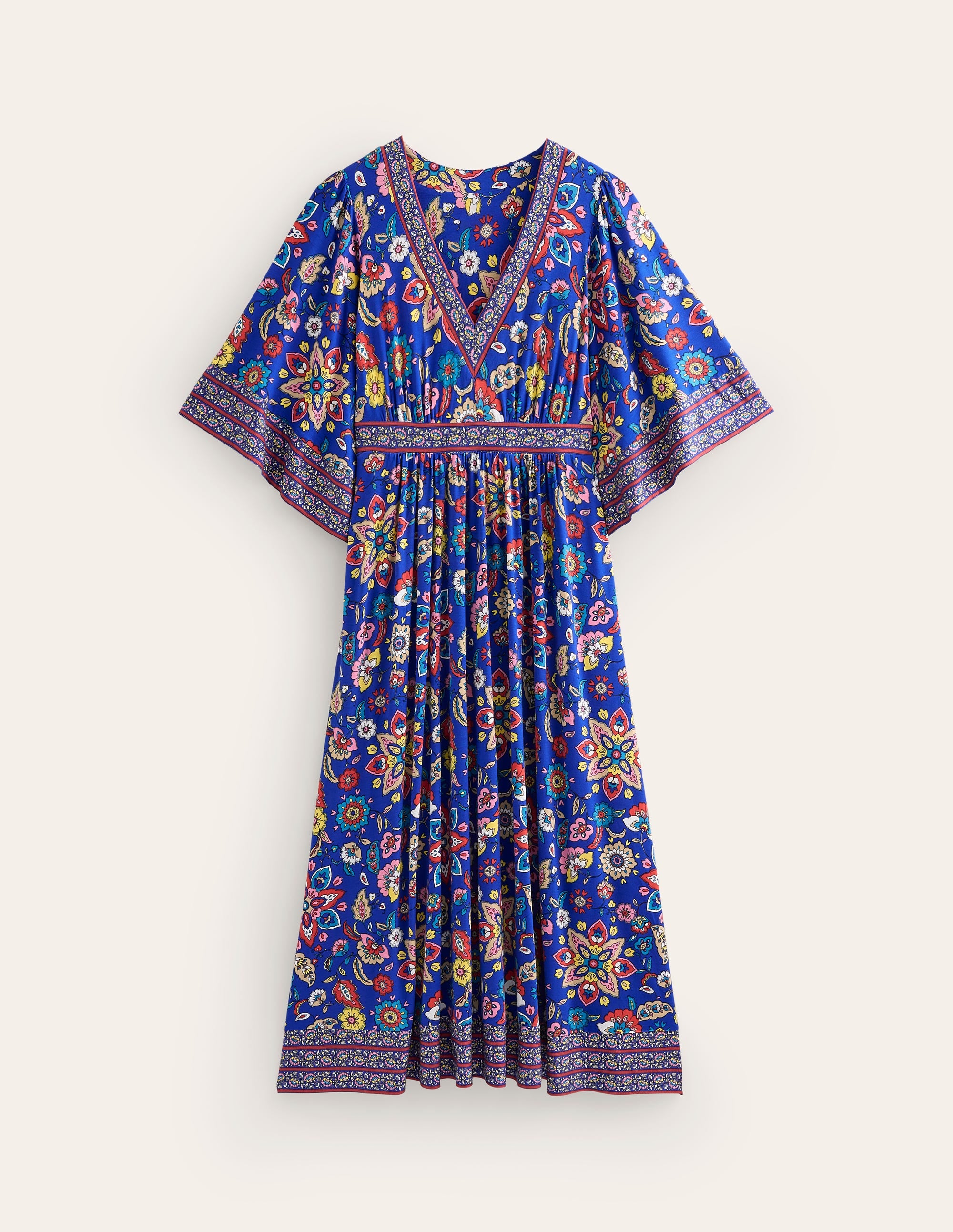 Maya Kimono Jersey Maxi Dress-Surf the Web, Botanical Sprig - Image 7