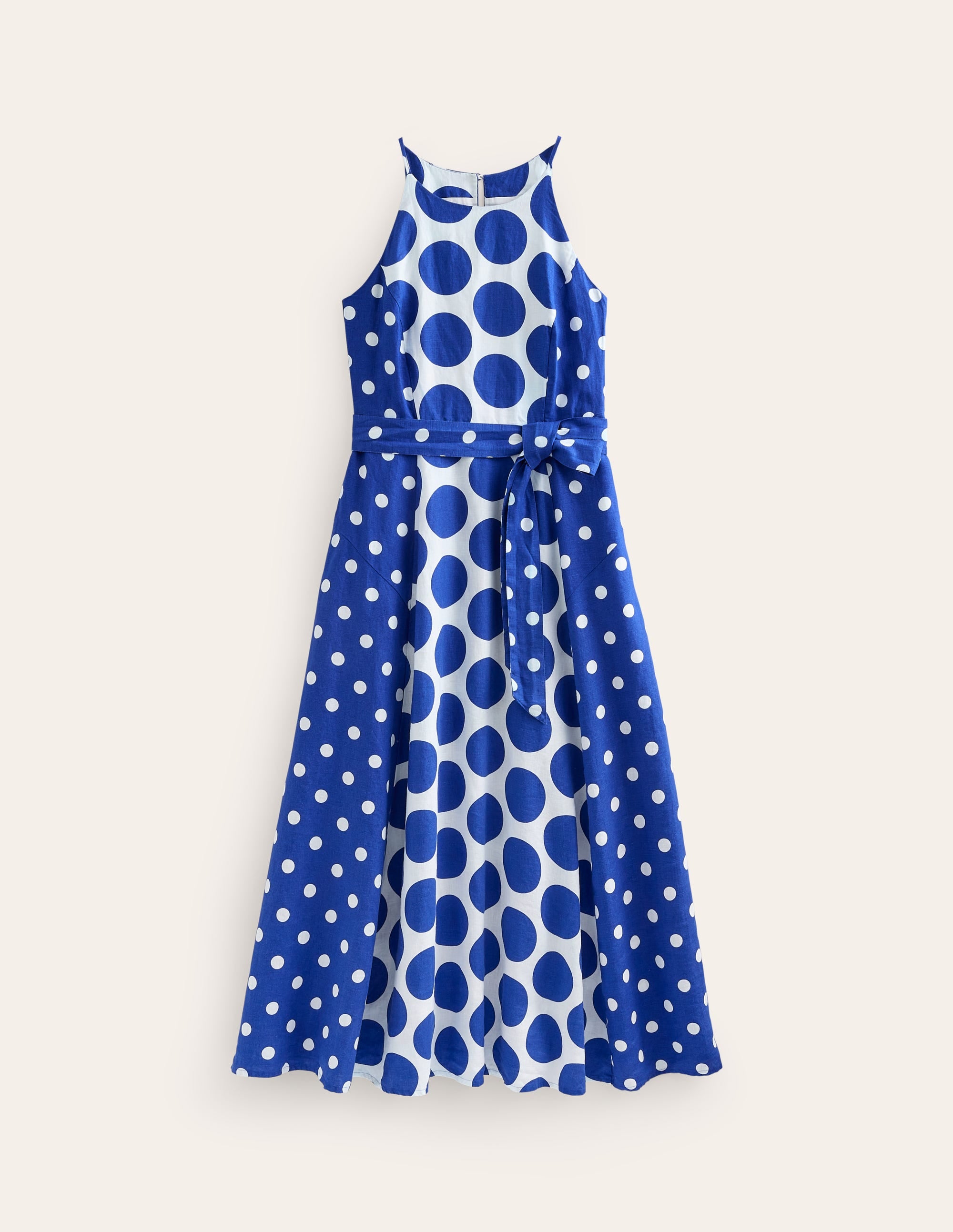 Linen Maxi Halter Dress-Surf the Web, Spotted - Image 6