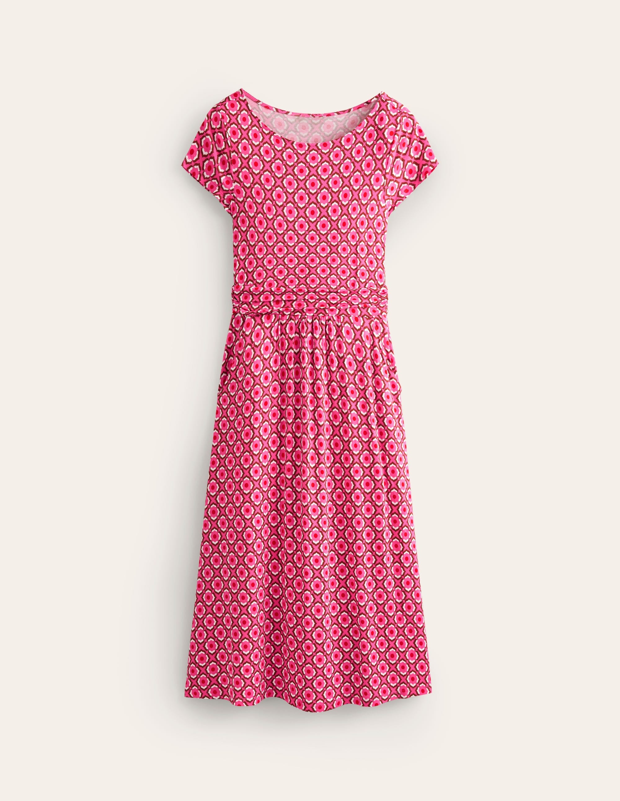Amelie Jersey Midi Dress-Sangria Sunset, Geo Pome - Image 5