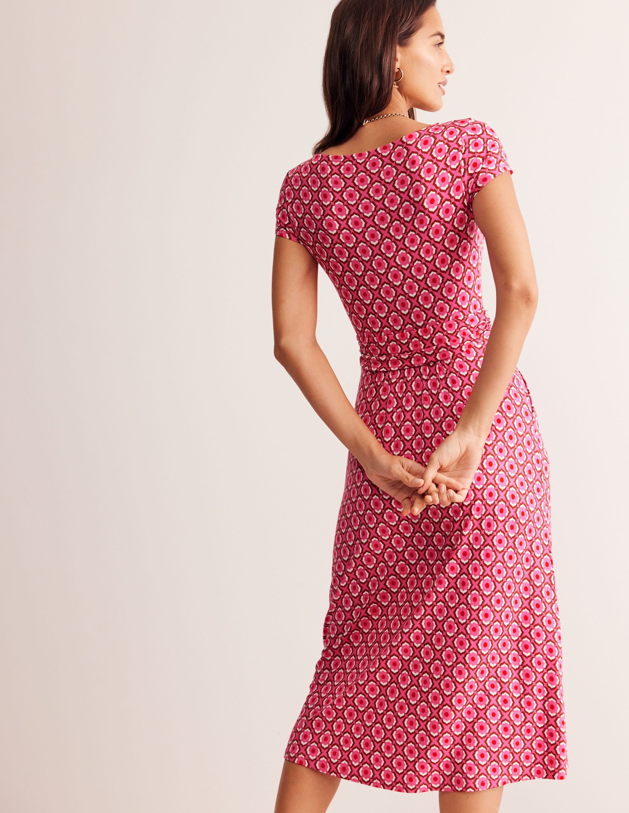 Amelie Jersey Midi Dress-Sangria Sunset, Geo Pome - Image 4