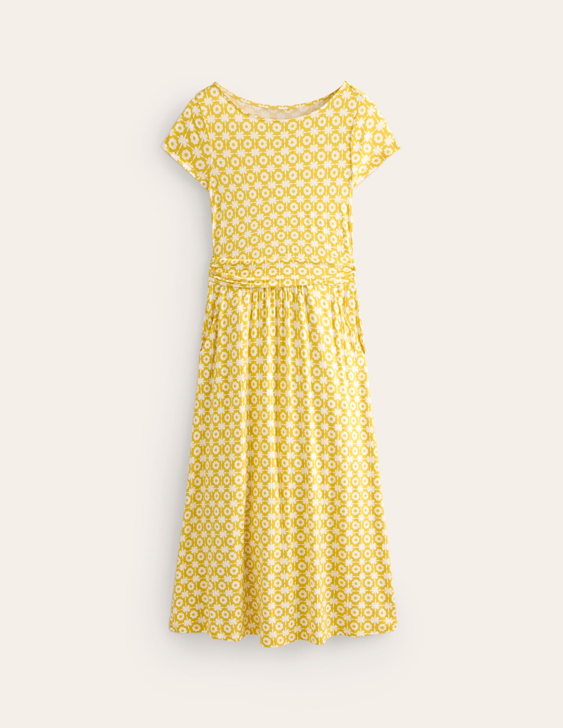 Amelie Jersey Midi Dress-Passion Fruit, Blossom Tile-5