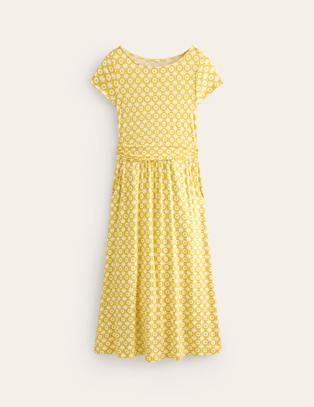 Amelie Jersey Midi Dress-Passion Fruit, Blossom Tile - Image 5