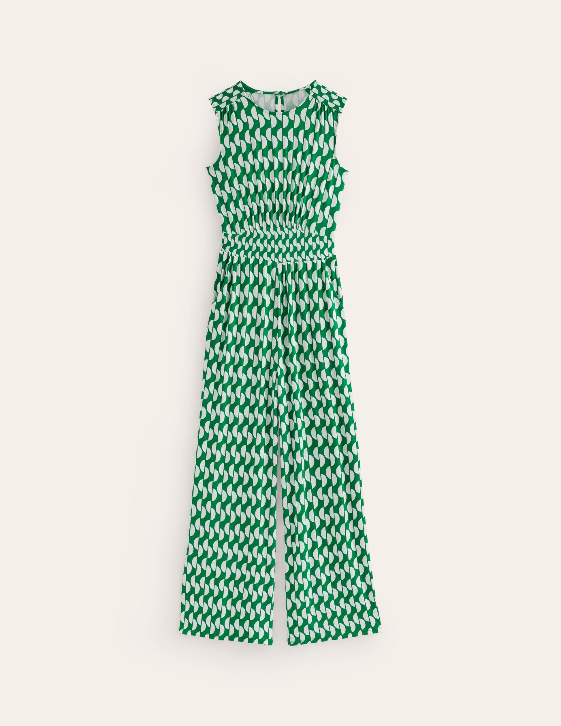 Thea Jersey Jumpsuit-Green, Geo Wave-5