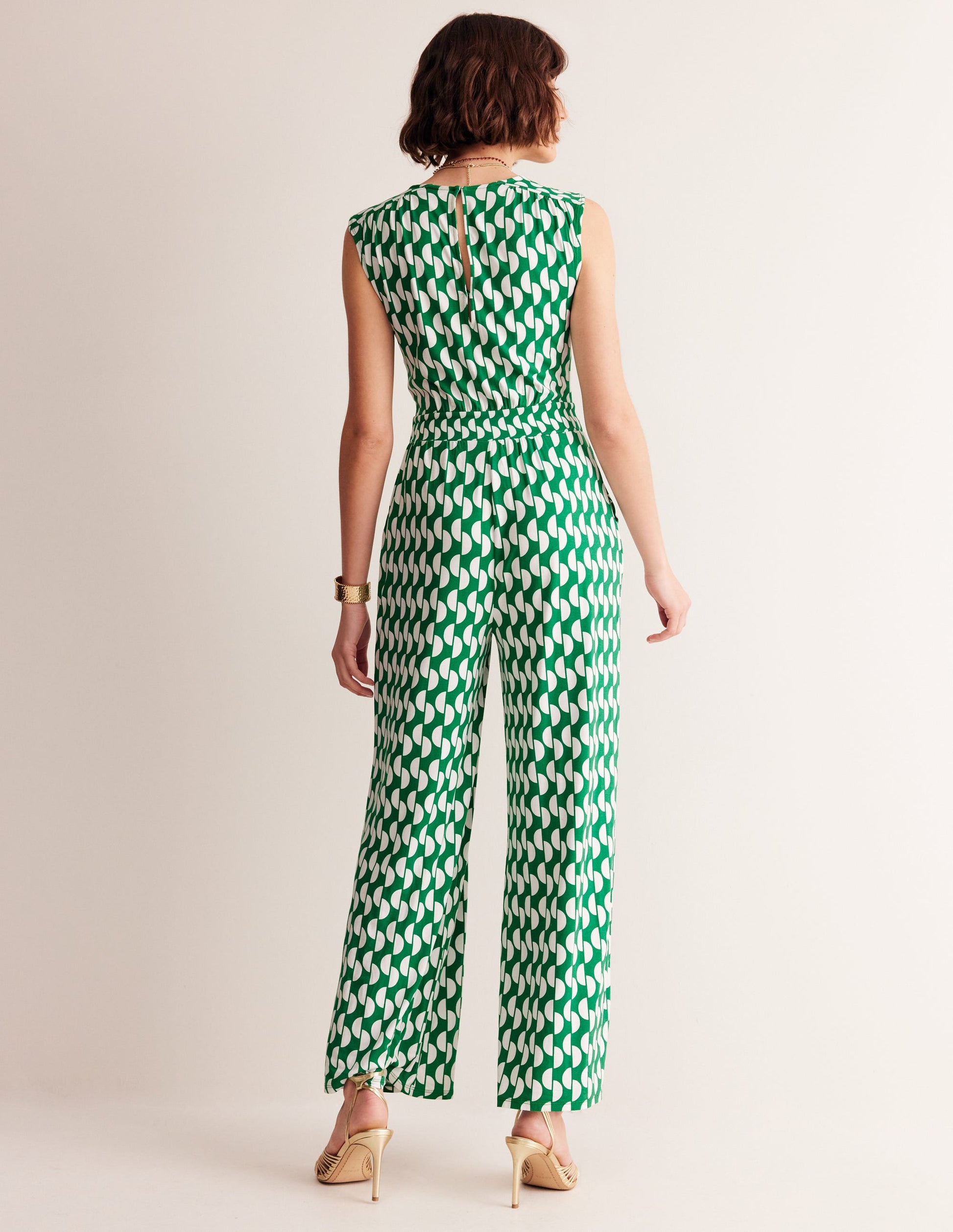Thea Jersey Jumpsuit-Green, Geo Wave-4