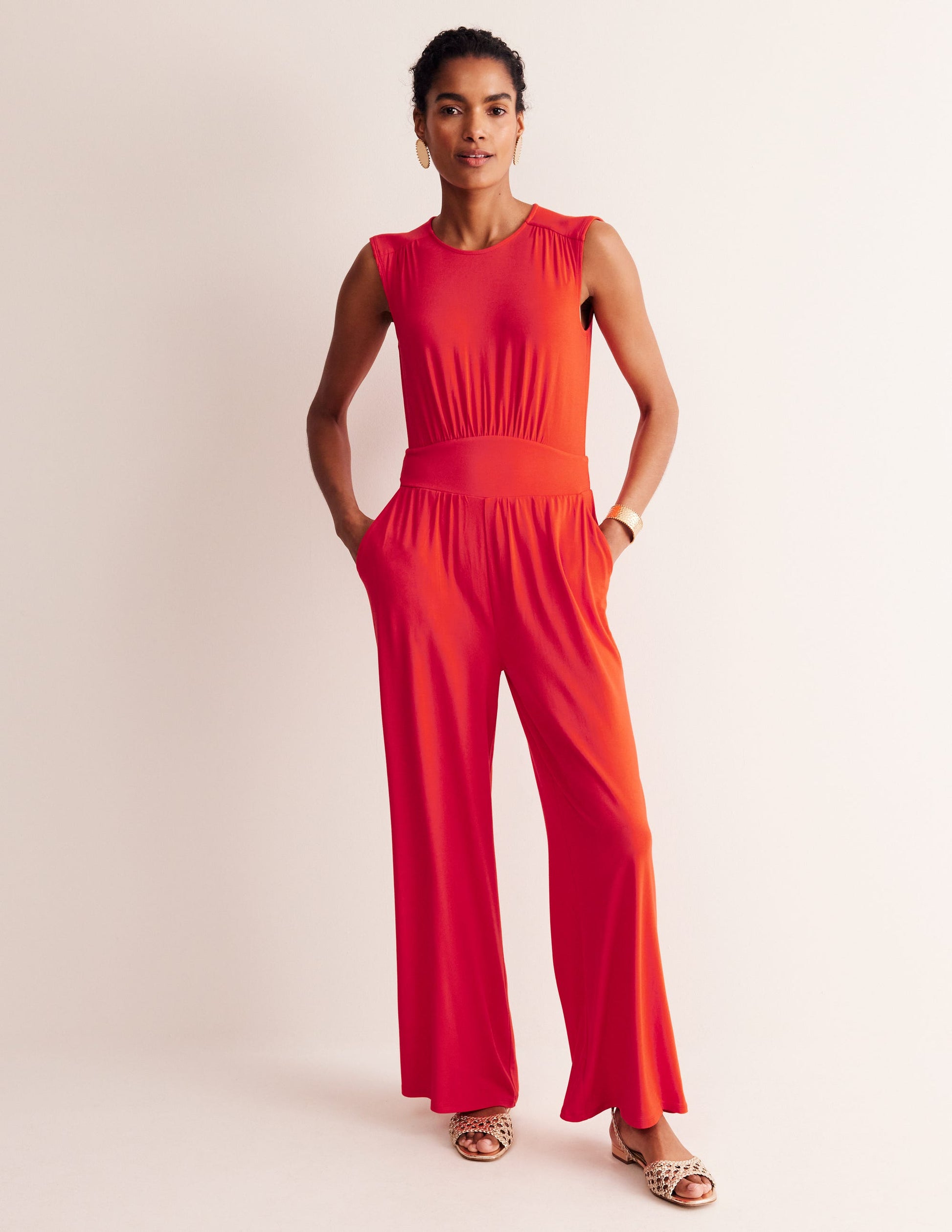 Ladies Jumpsuits Women's Tall Red Jumpsuit Thea Jersey
