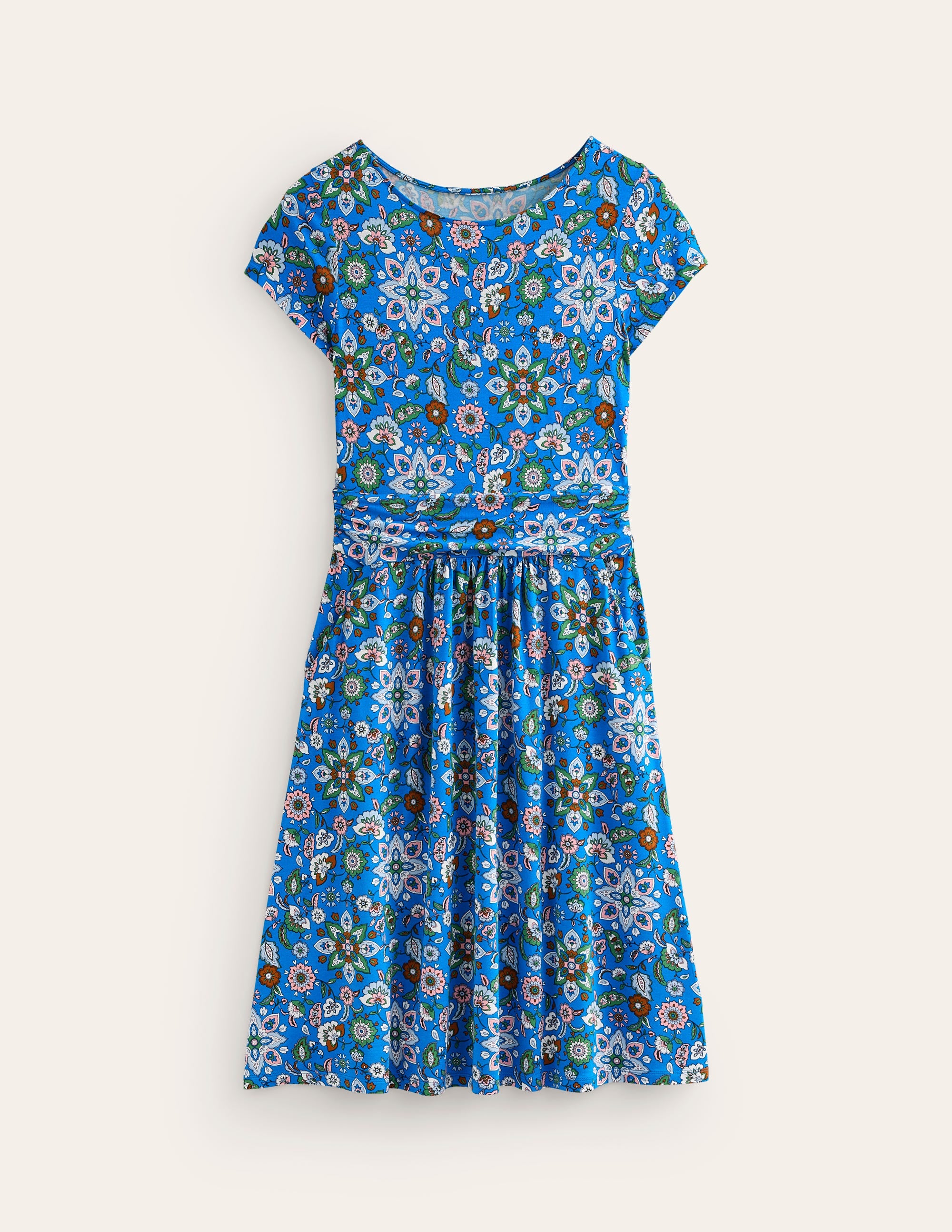 Amelie Jersey Dress-Indigo, Botanical Sprig - Image 5