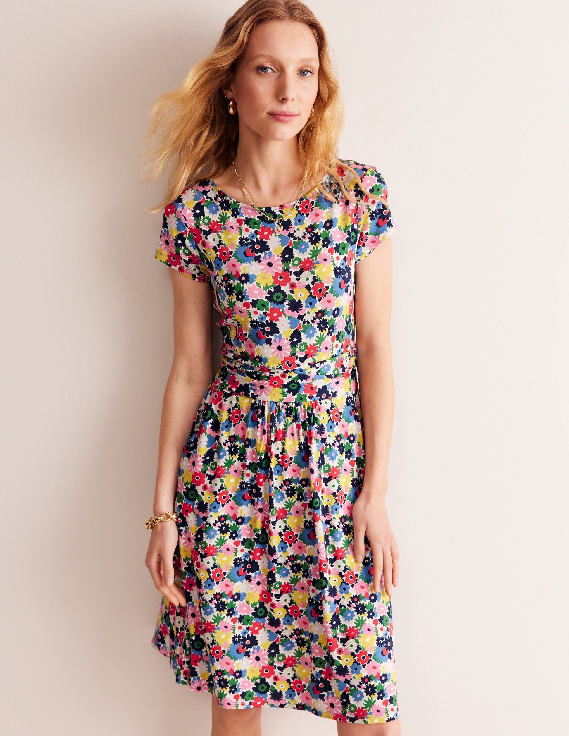 Amelie Jersey Dress-Multi, Paintbox Ditsy-1