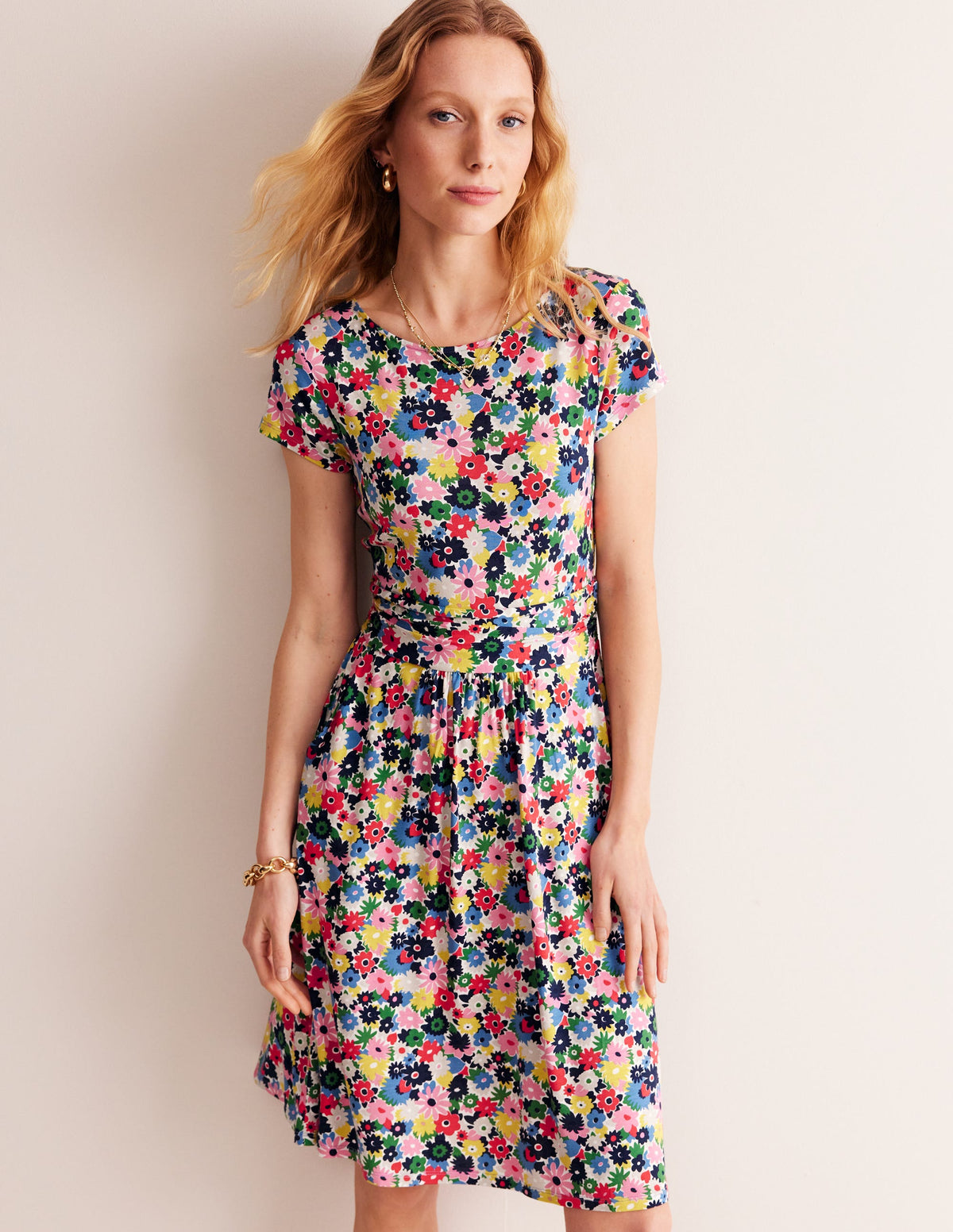 Amelie Jersey Dress-Multi, Paintbox Ditsy - Image 1