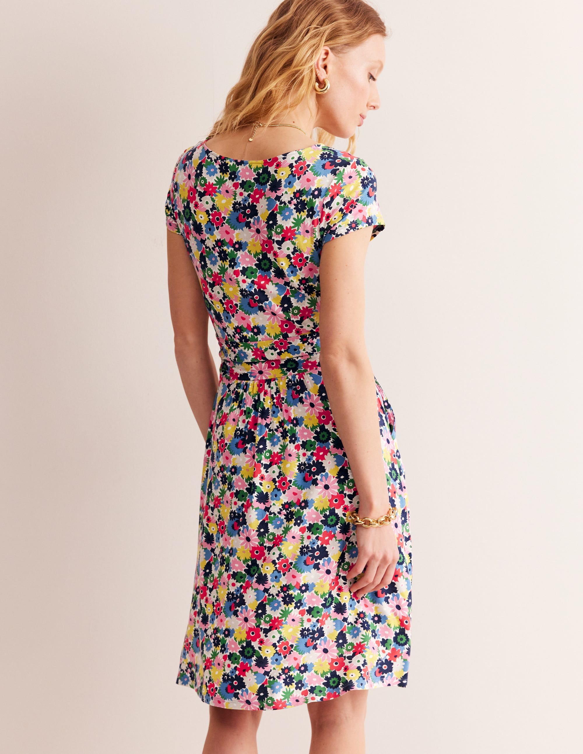 Amelie Jersey Dress-Multi, Paintbox Ditsy - Image 3