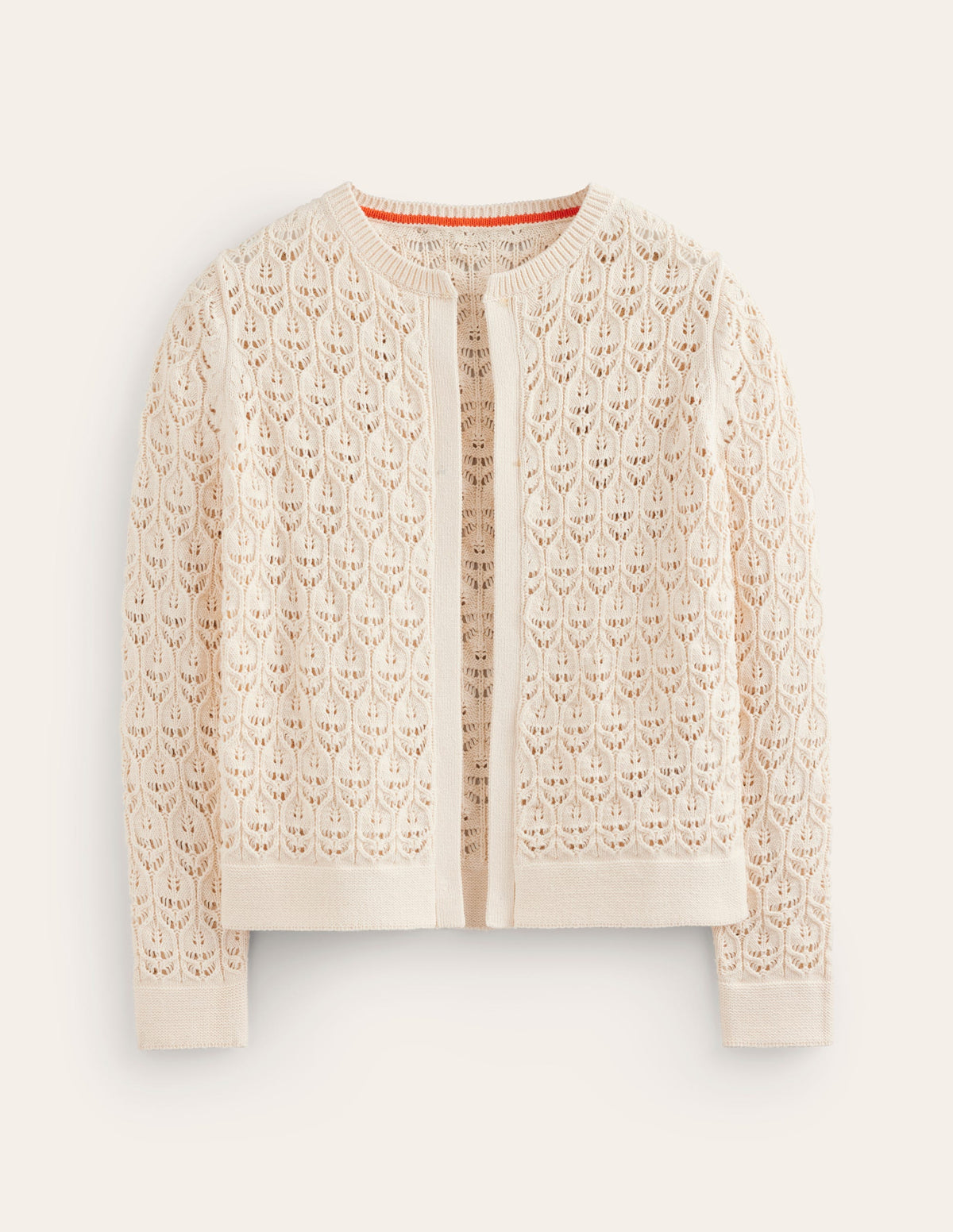Crochet Knit Cardigan-Warm Ivory - Image 5