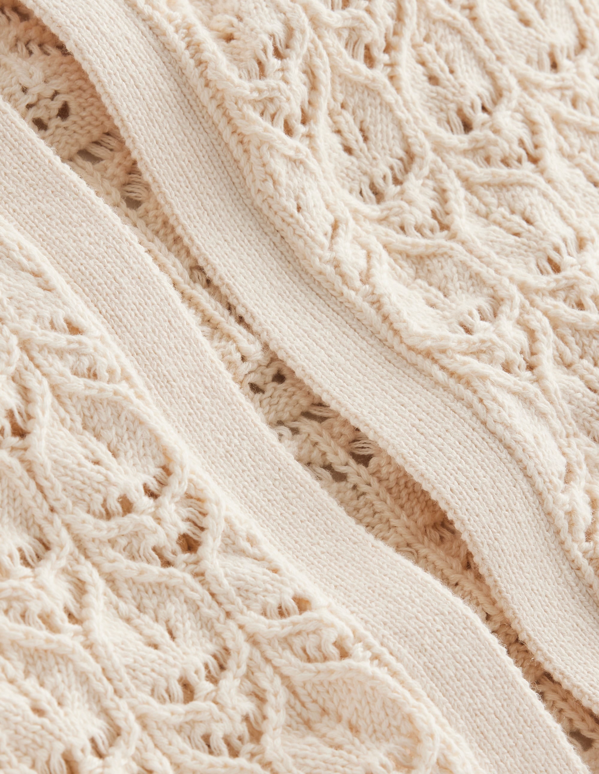 Crochet Knit Cardigan-Warm Ivory - Image 6