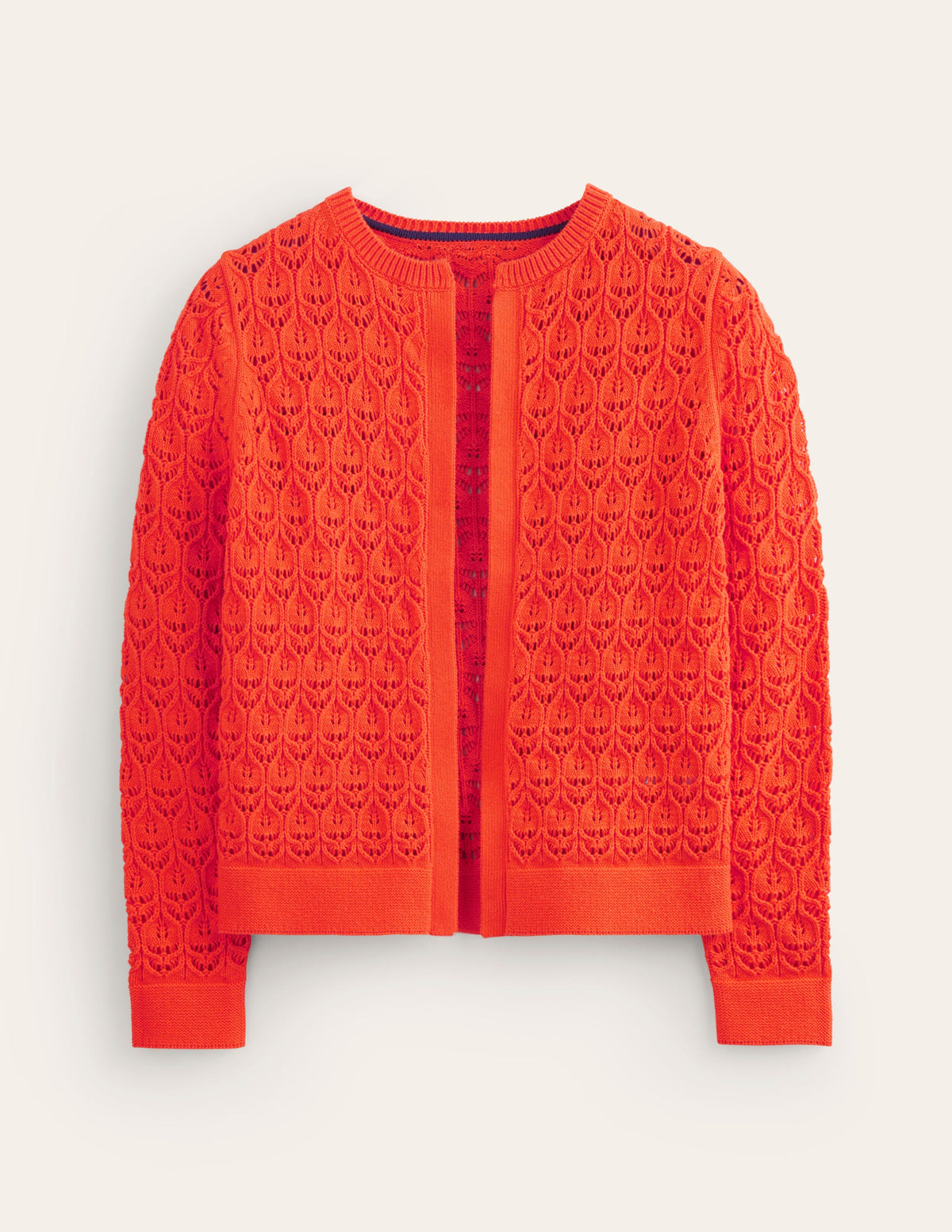 Crochet Knit Cardigan-Gladioli Orange - Image 5