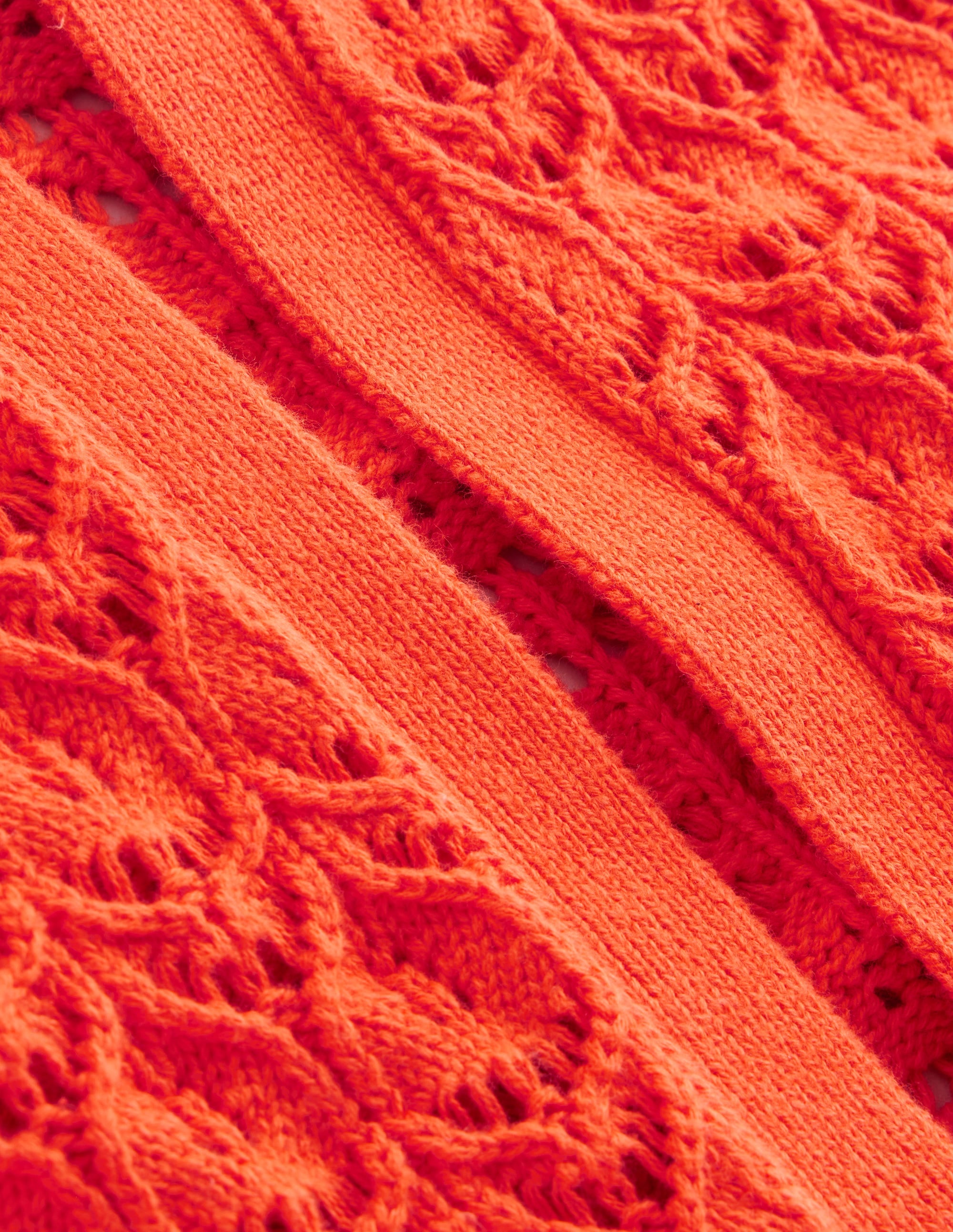 Crochet Knit Cardigan-Gladioli Orange - Image 6