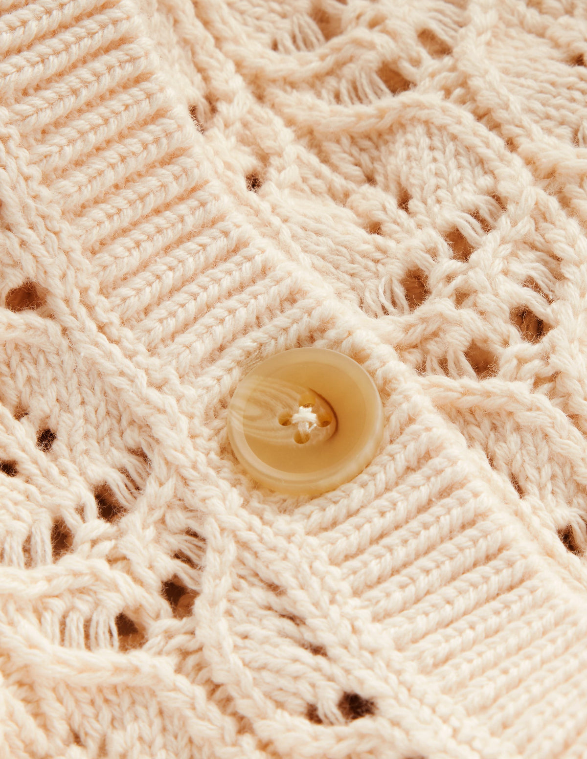 Short Sleeve Crochet Cardigan-Warm Ivory-6