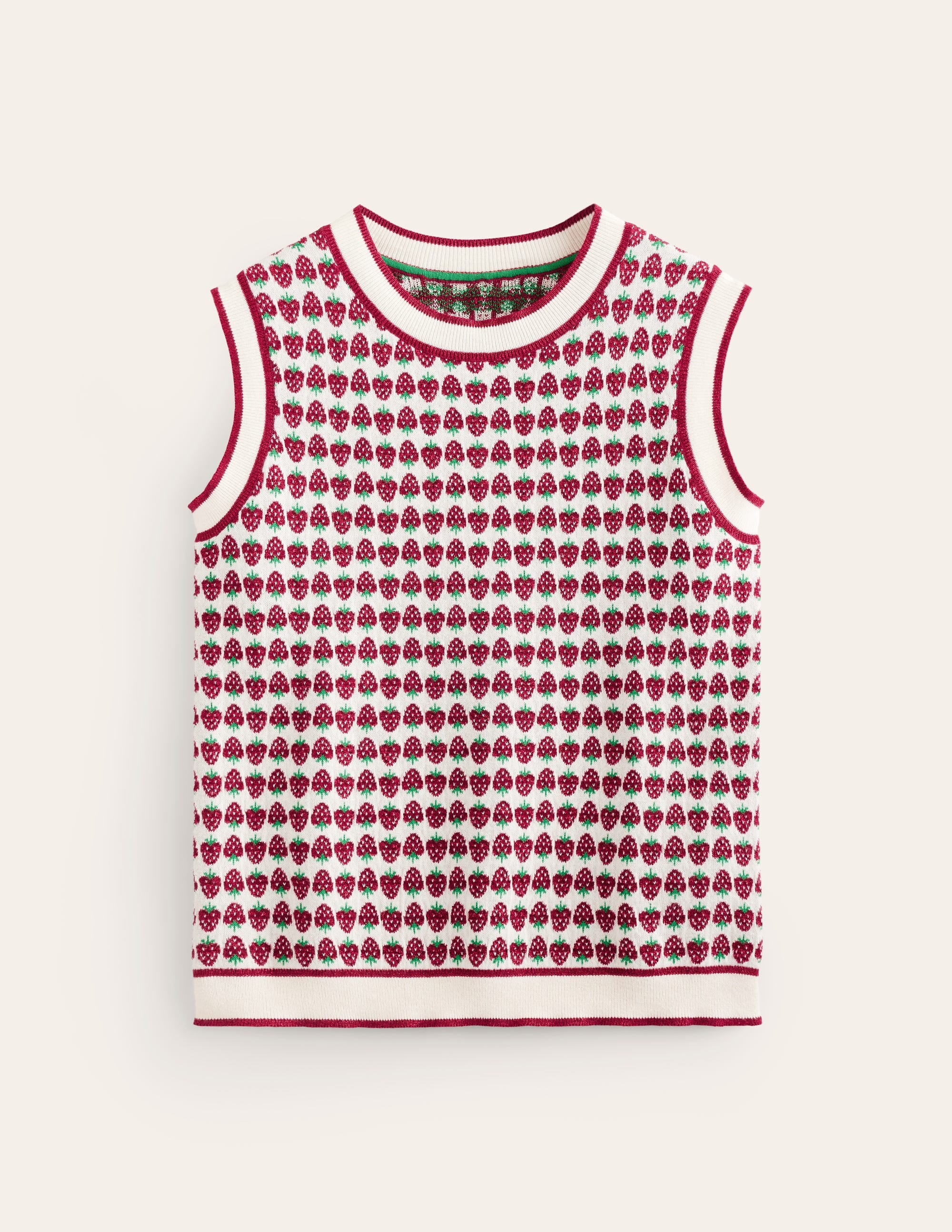 Sparkle Fair Isle Tank-Red Sparkle Strawberry - Image 6