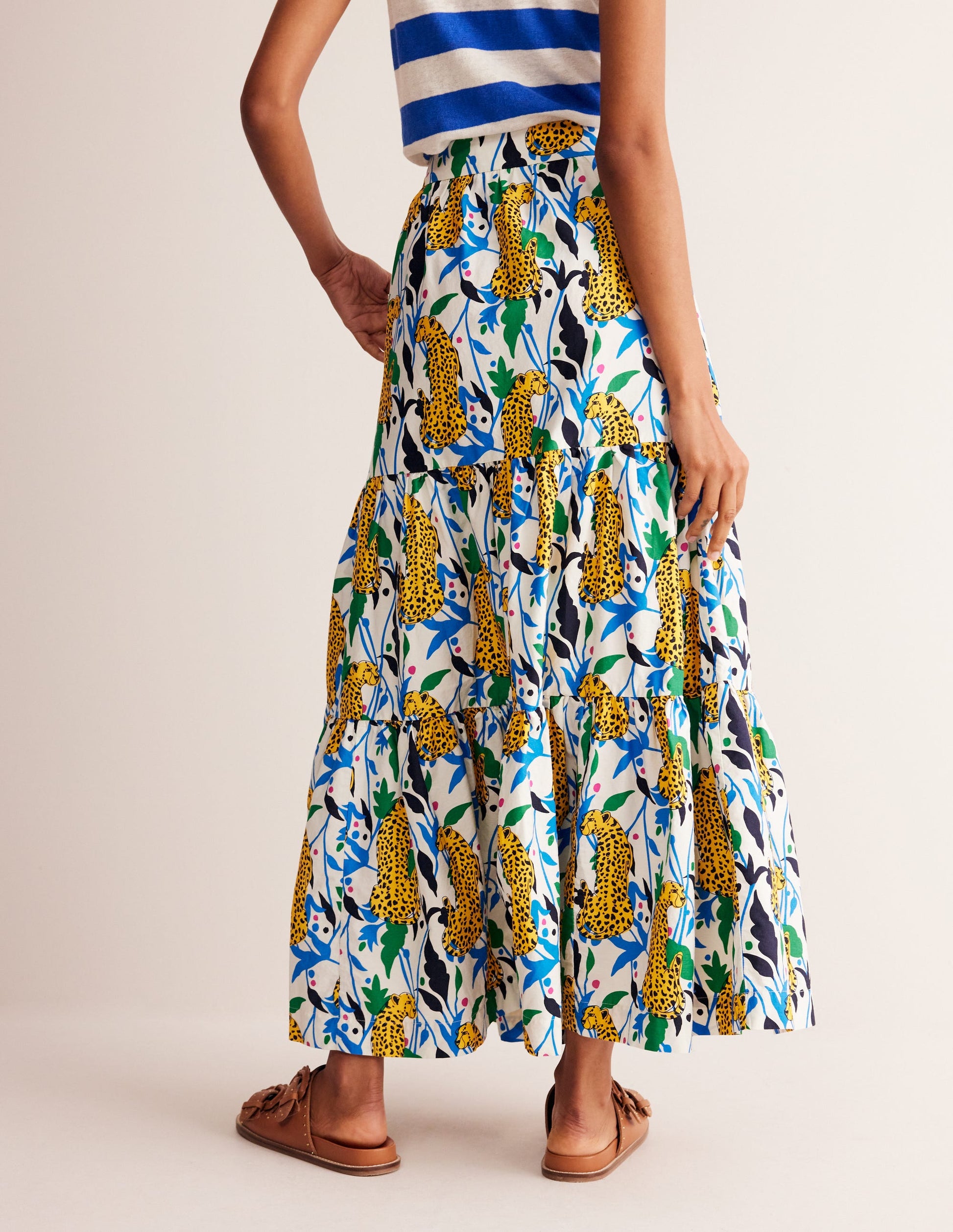 Lorna Tiered Maxi Skirt-Multi, Leopard Vine-3