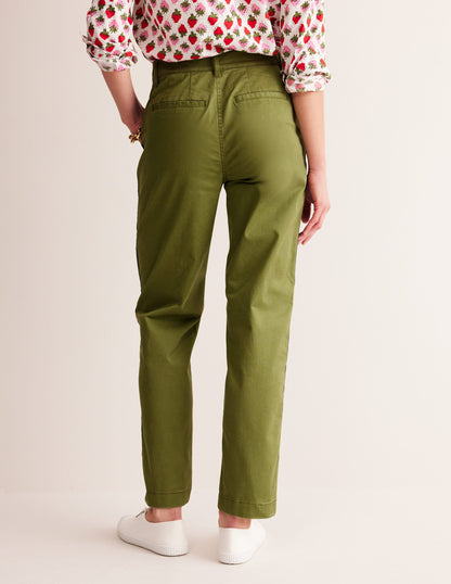 Barnsbury Chino Trousers-Khaki Navy Side Stripe-3