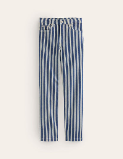 Striped Straight Jeans-Navy Stripe-6