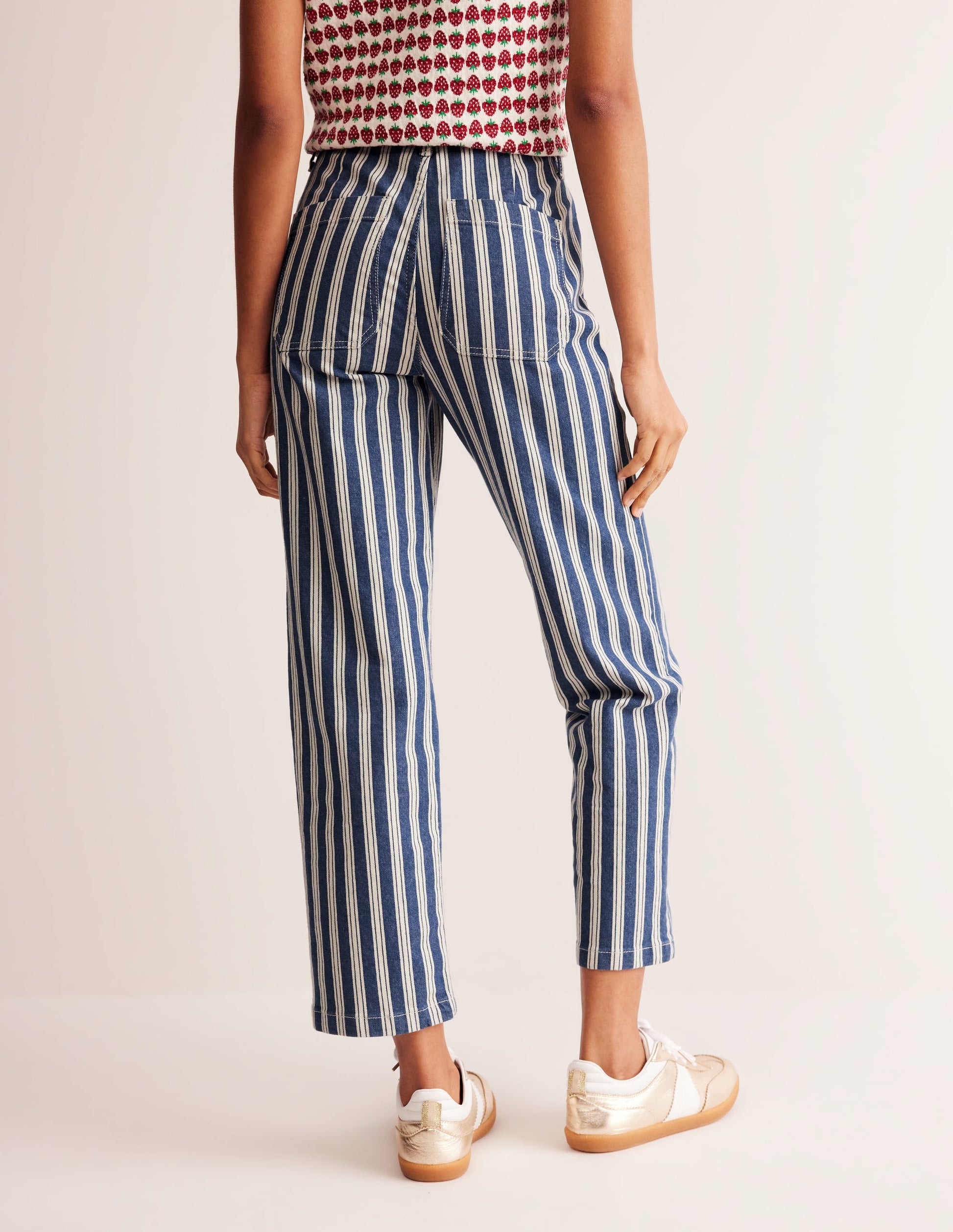Striped Straight Jeans-Navy Stripe-4
