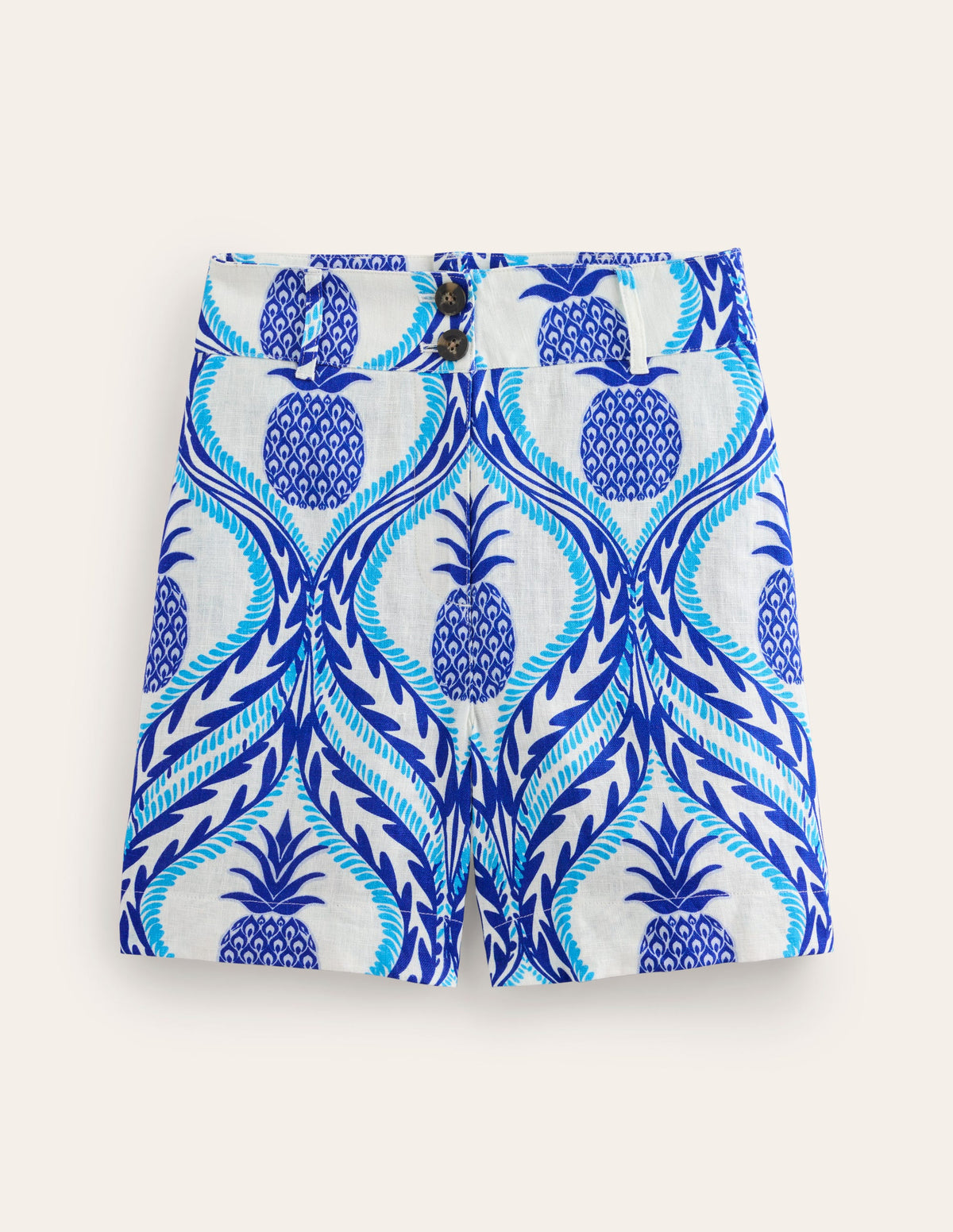 Westbourne Linen Shorts-Surf the web, pineapple wave - Image 6
