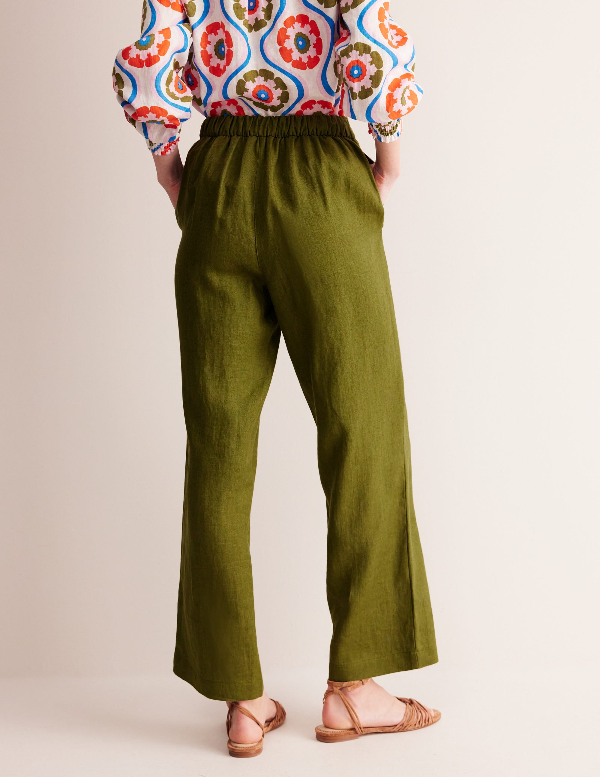Hampstead Linen Trousers-Mayfly - Image 3