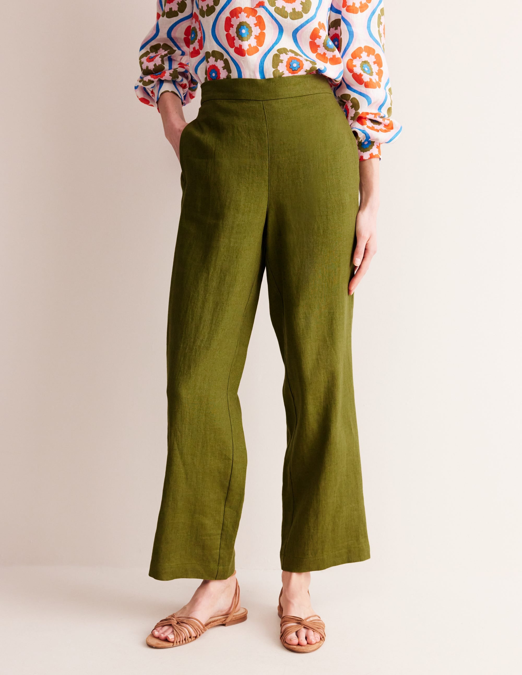 Hampstead Linen Trousers-Mayfly - Image 4