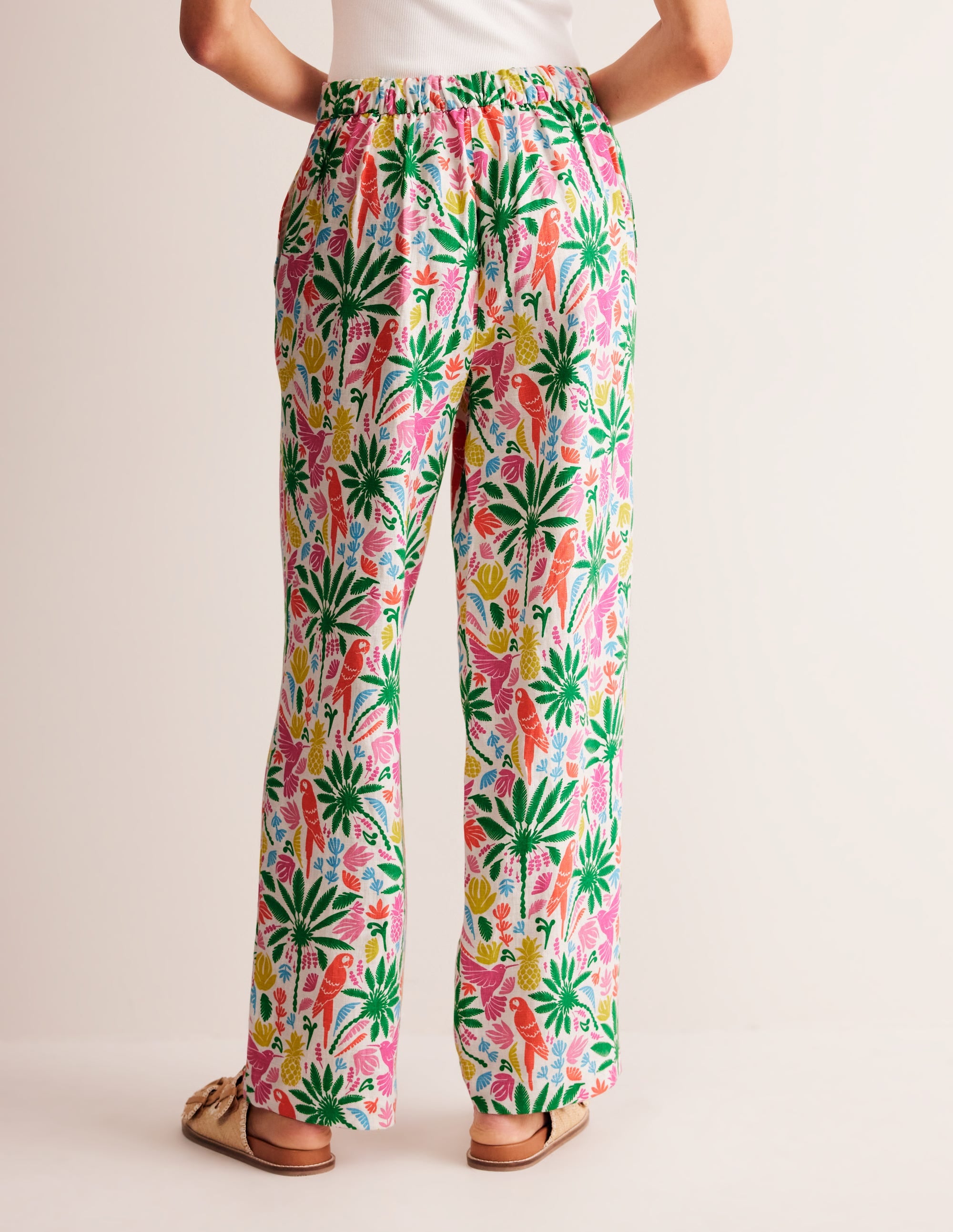 Hampstead Linen Trousers-Multi, Tropical Paradise - Image 3