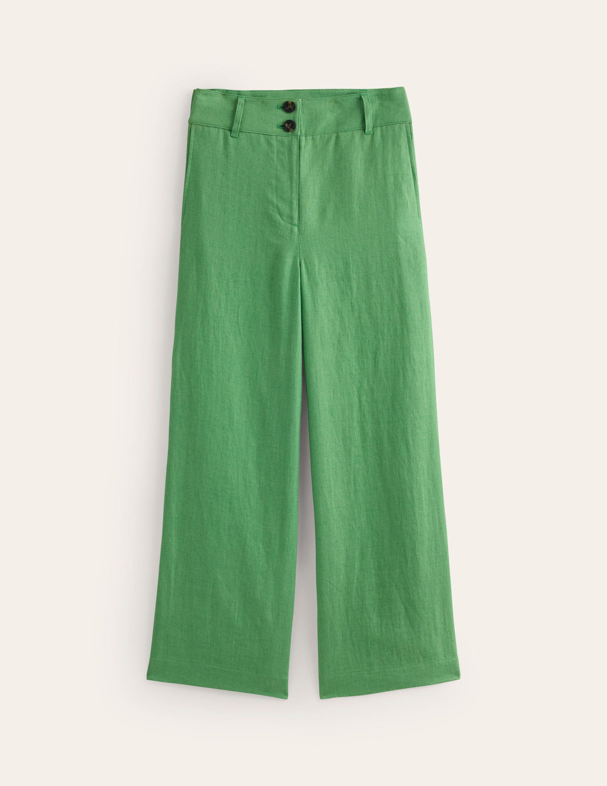 Westbourne Linen Crop Trousers-Stone Green-5
