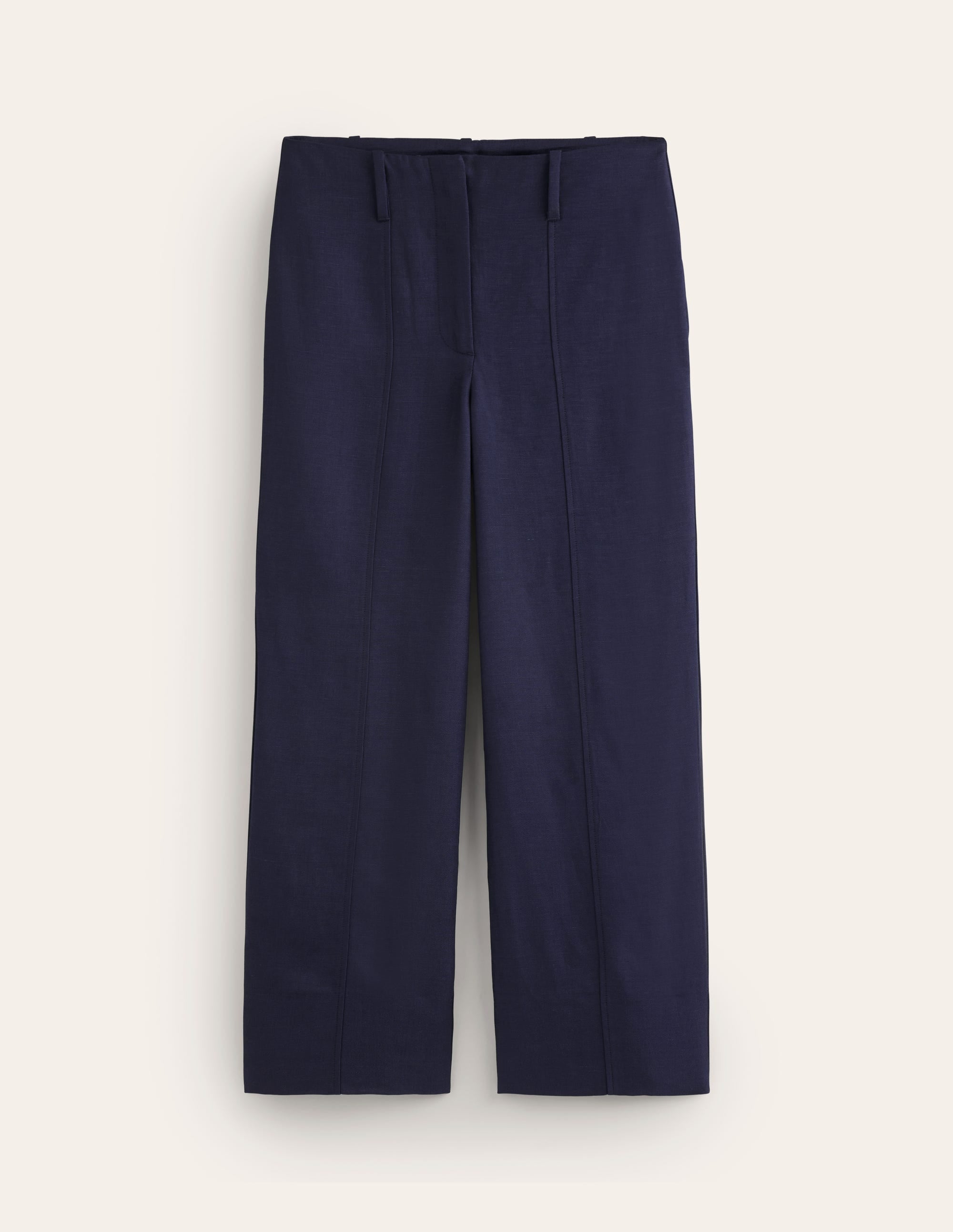 Cropped Twill Trousers-Navy - Image 5