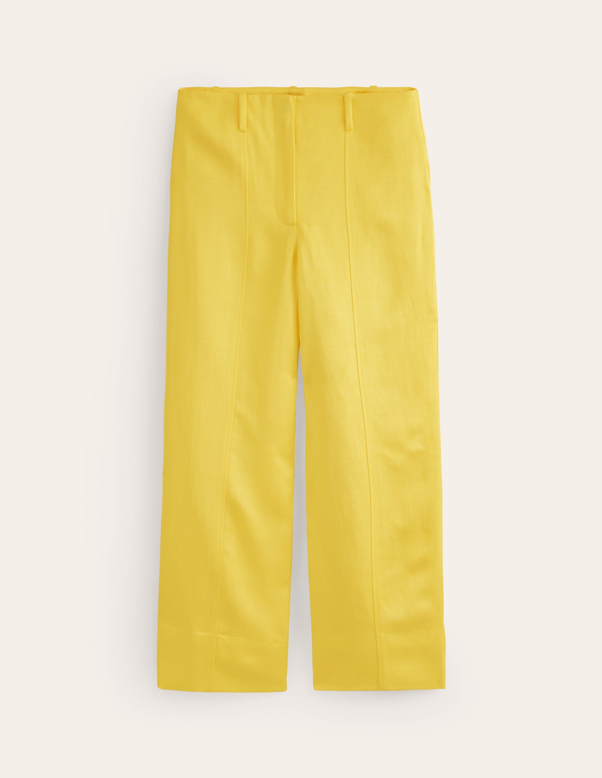 Cropped Twill Trousers-Vibrant Yellow - Image 6