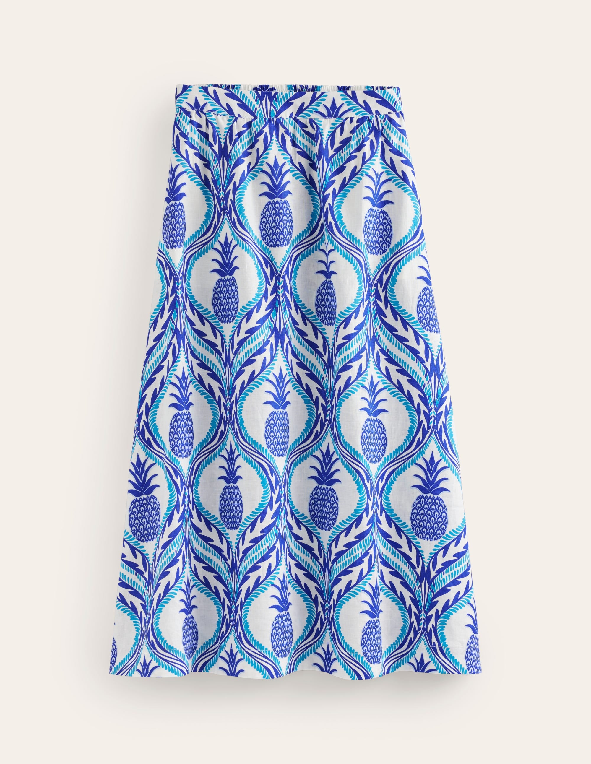 Florence Linen Skirt-Surf the Web, Pineapple Wave - Image 5