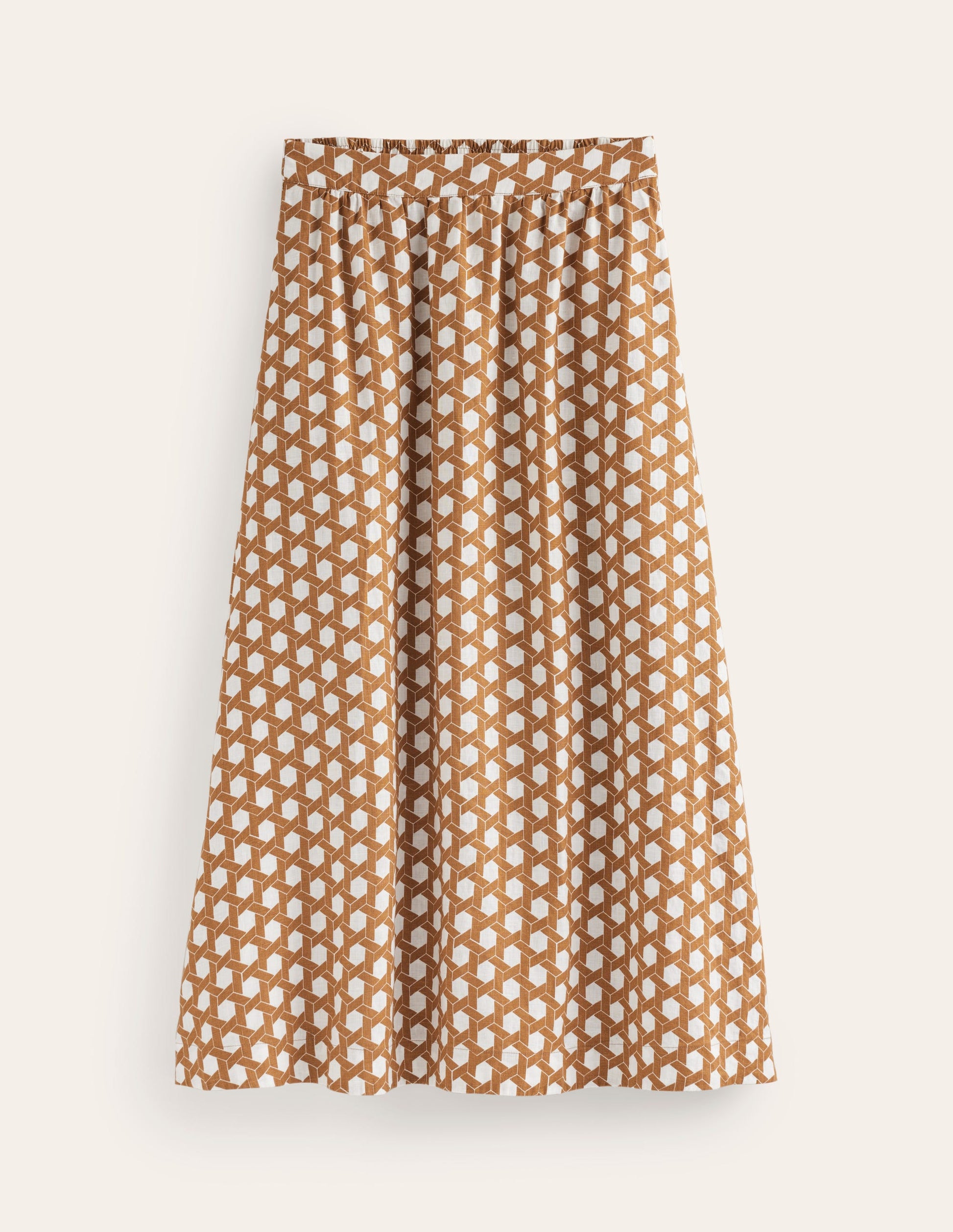 Florence Linen Skirt-Rubber, Honeycomb Geo-5