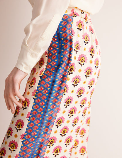 Straight Crop Satin Trousers-Passion Geo-2