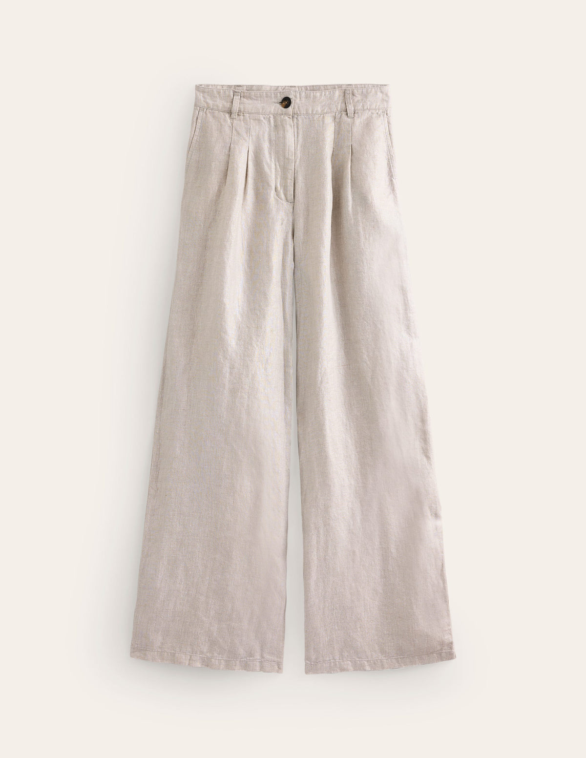 Regent Pleat Linen Trousers-Neutral Metallic-8