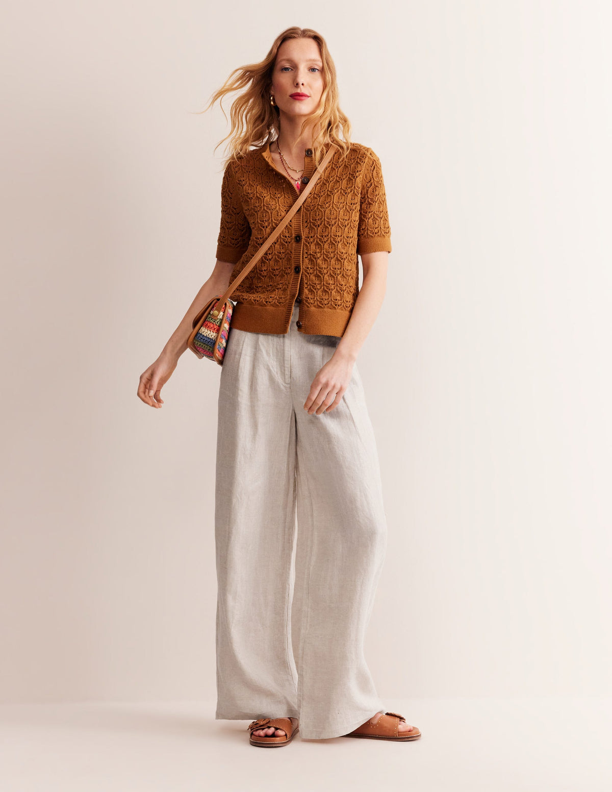 Regent Pleat Linen Trousers-Neutral Metallic - Image 7