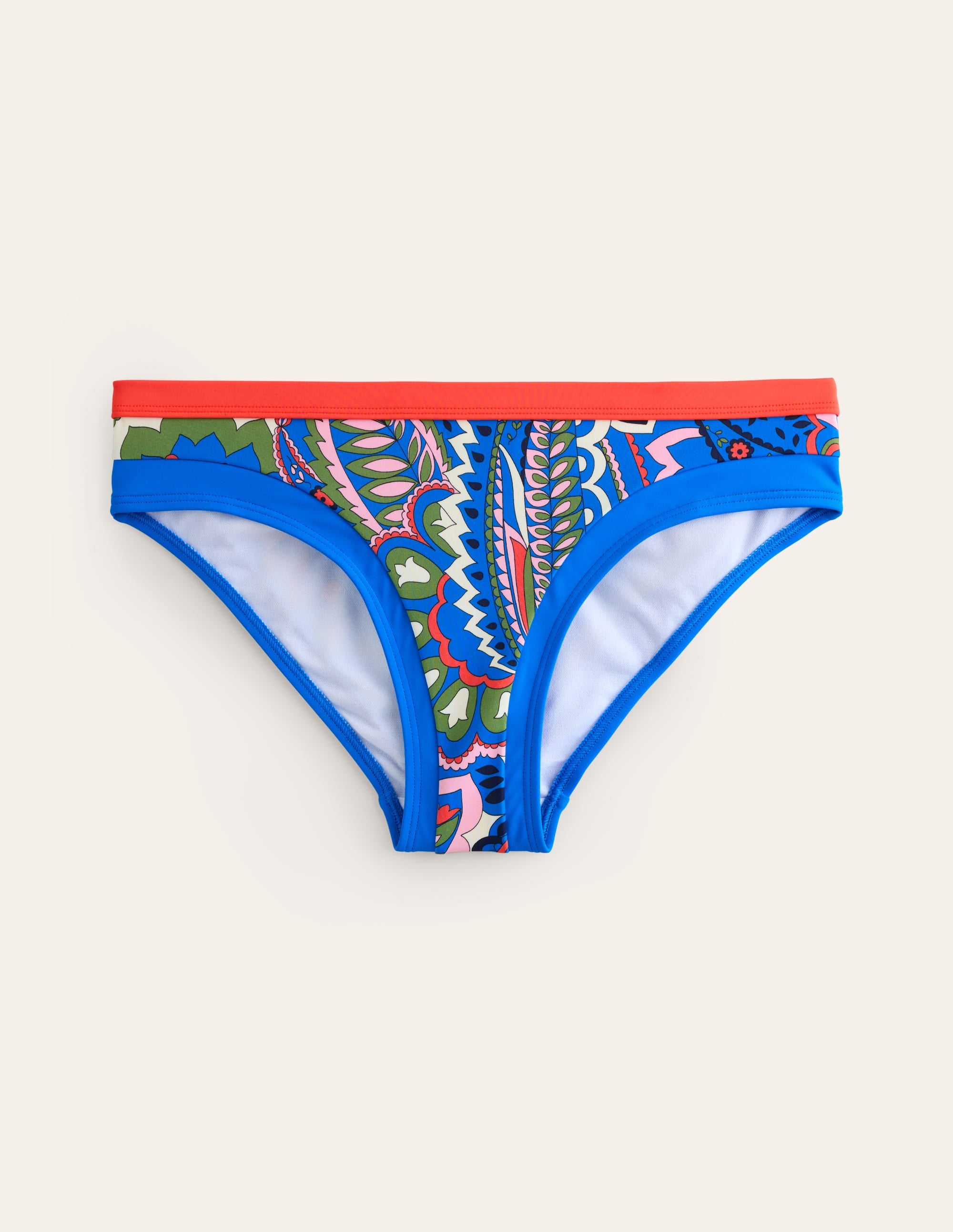 Santorini Bikini Bottoms-Blue, Foliage Paisley - Image 5