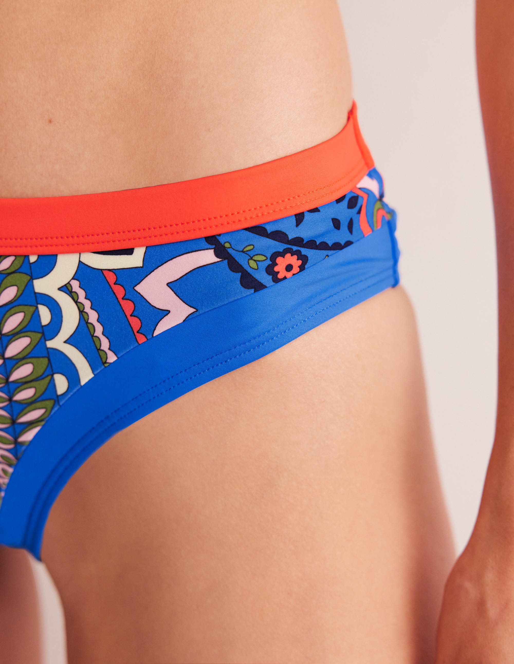 Santorini Bikini Bottoms-Blue, Foliage Paisley - Image 2