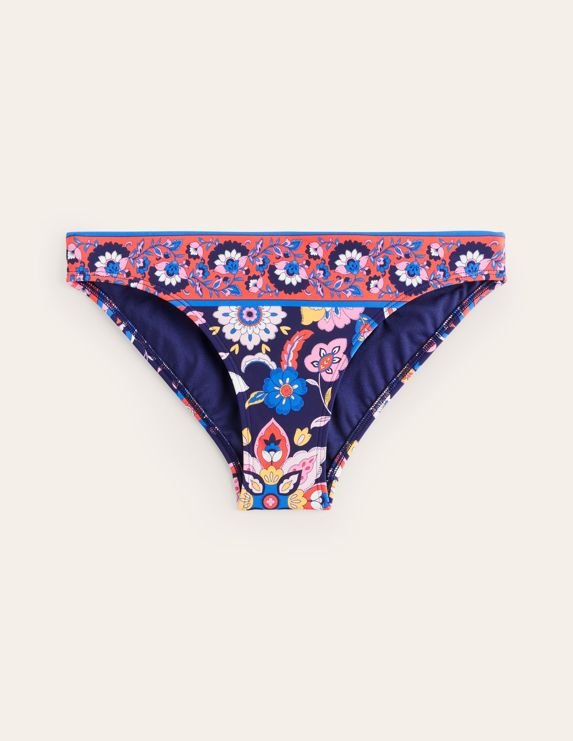 Classic Bikini Bottoms-Mandarin Red, Botanical Sprig - Image 5