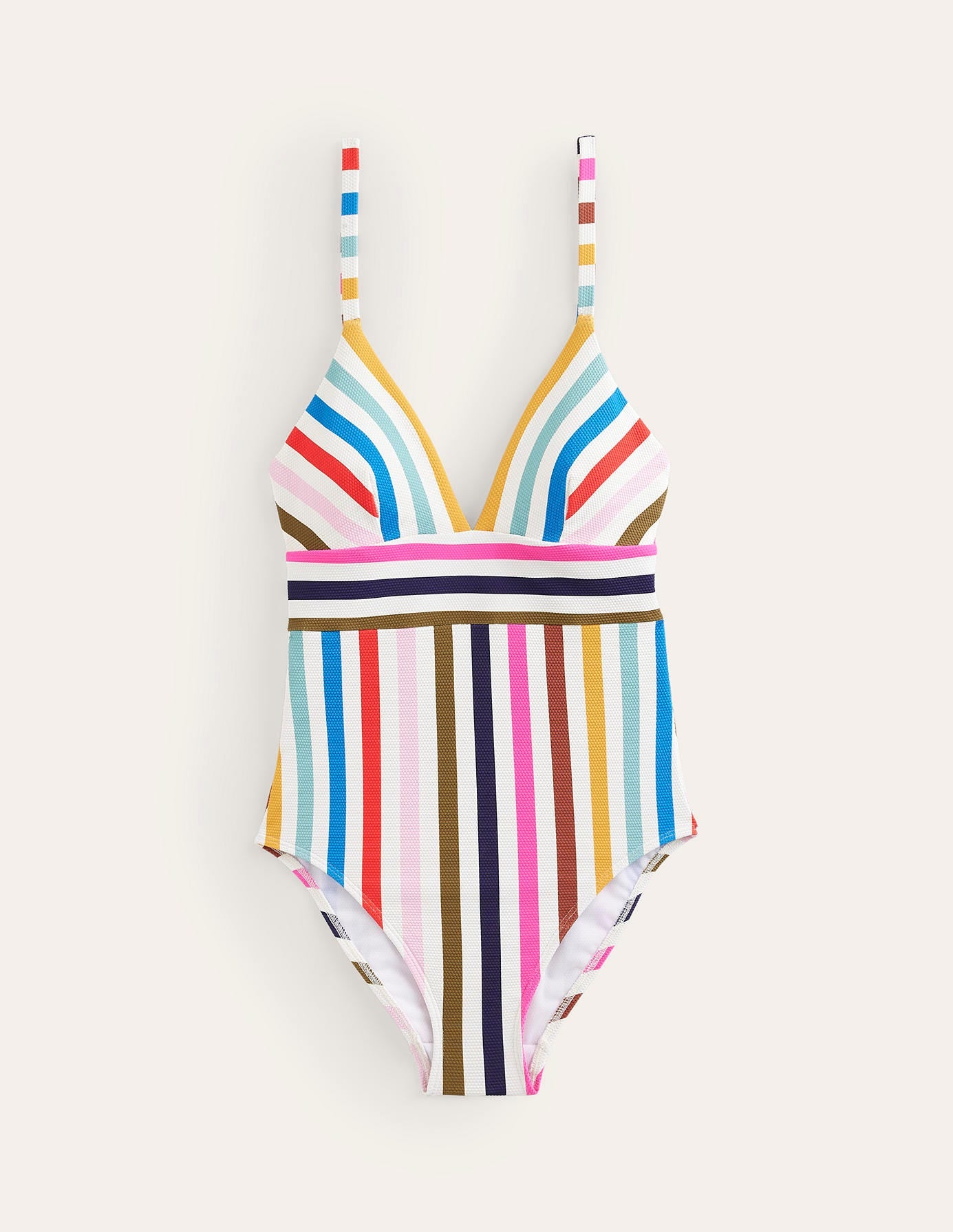 Arezzo V-neck Panel Swimsuit-Multi Stripe - Image 5