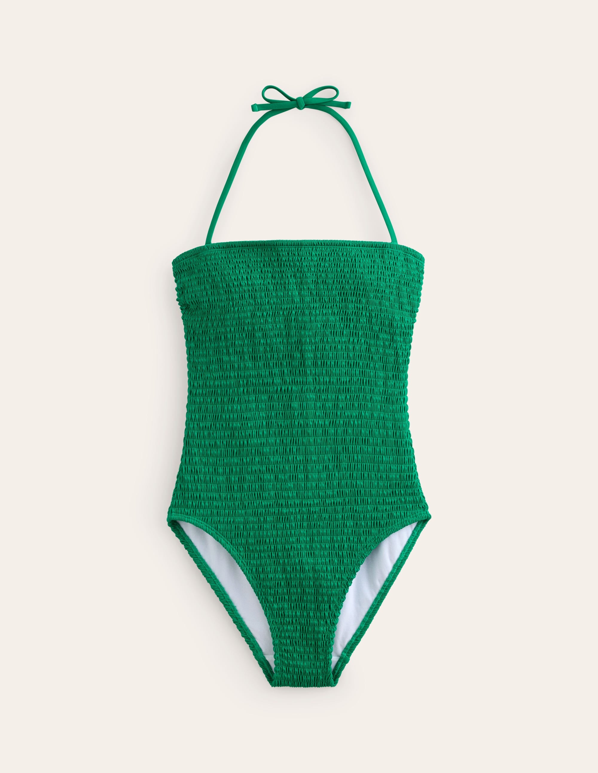 Milos Smocked Bandeau Swimsuit-Green Pepper - Image 5