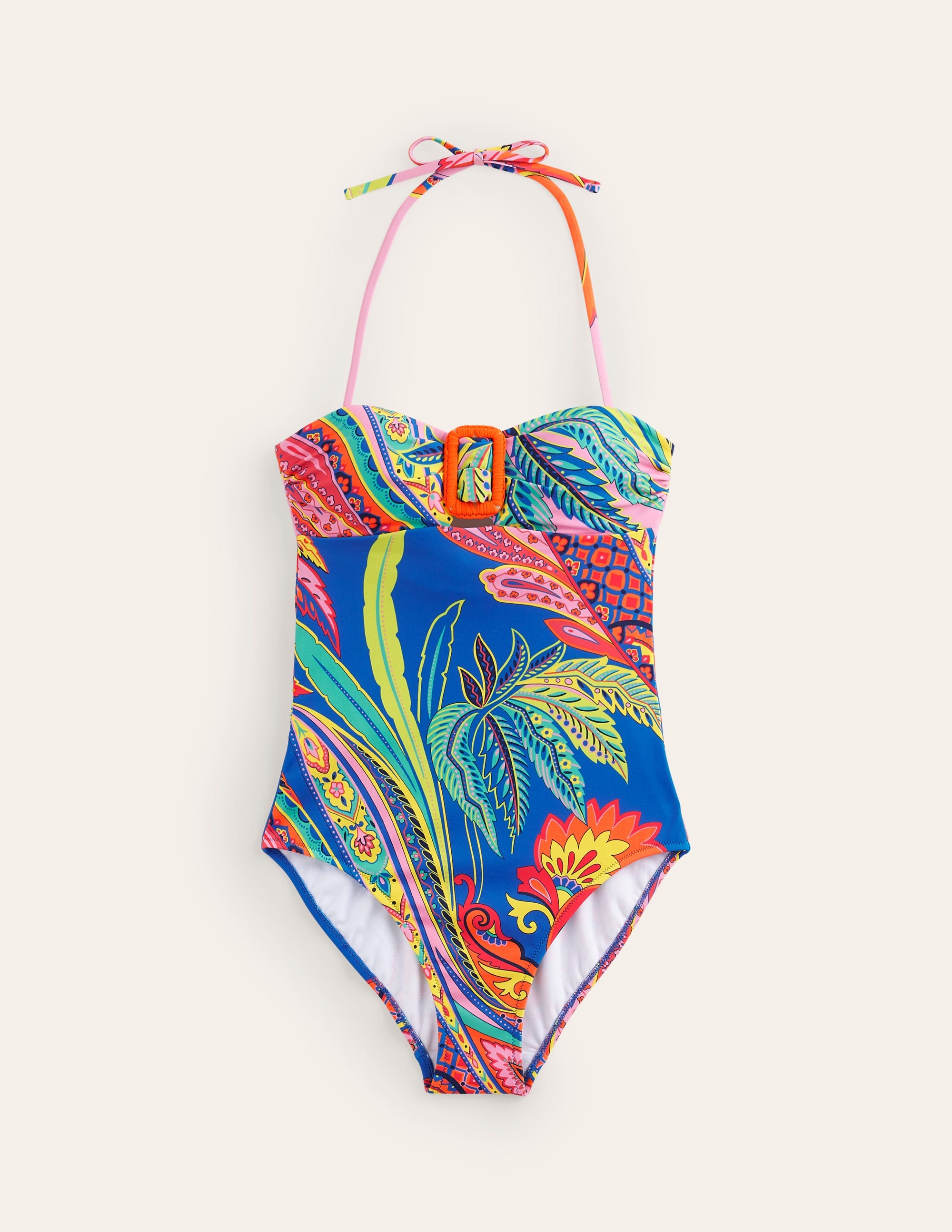 Taormina Bandeau Swimsuit-Multi, Painterly Paisley - Image 5