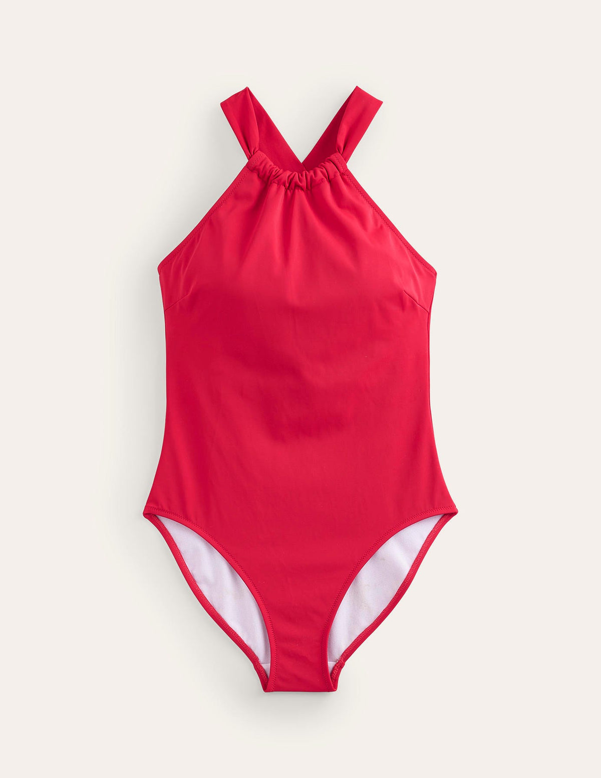 Gather Cross-back Swimsuit-Red-7