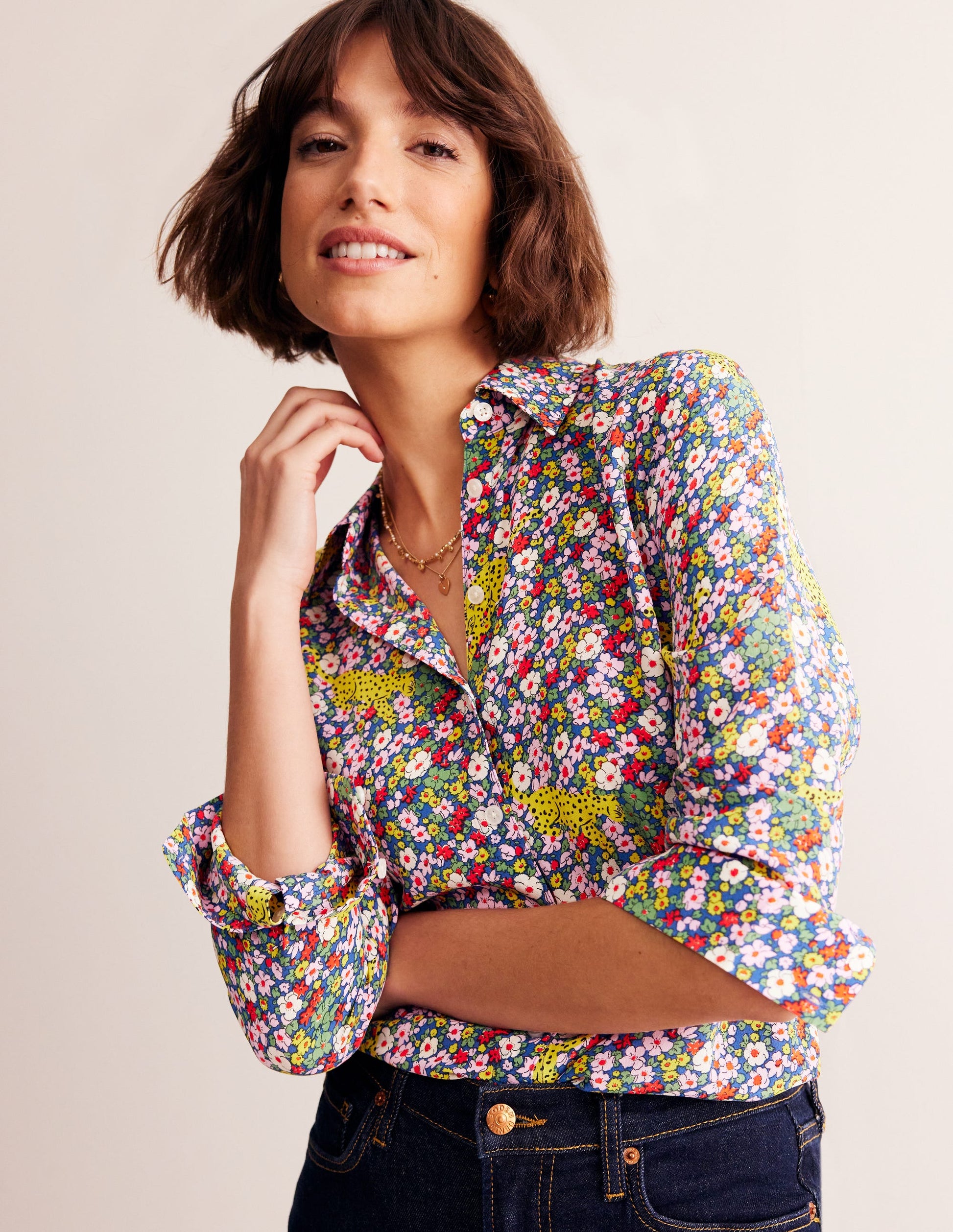 Sienna Silk Shirt-Multi, Leopard Bud-1